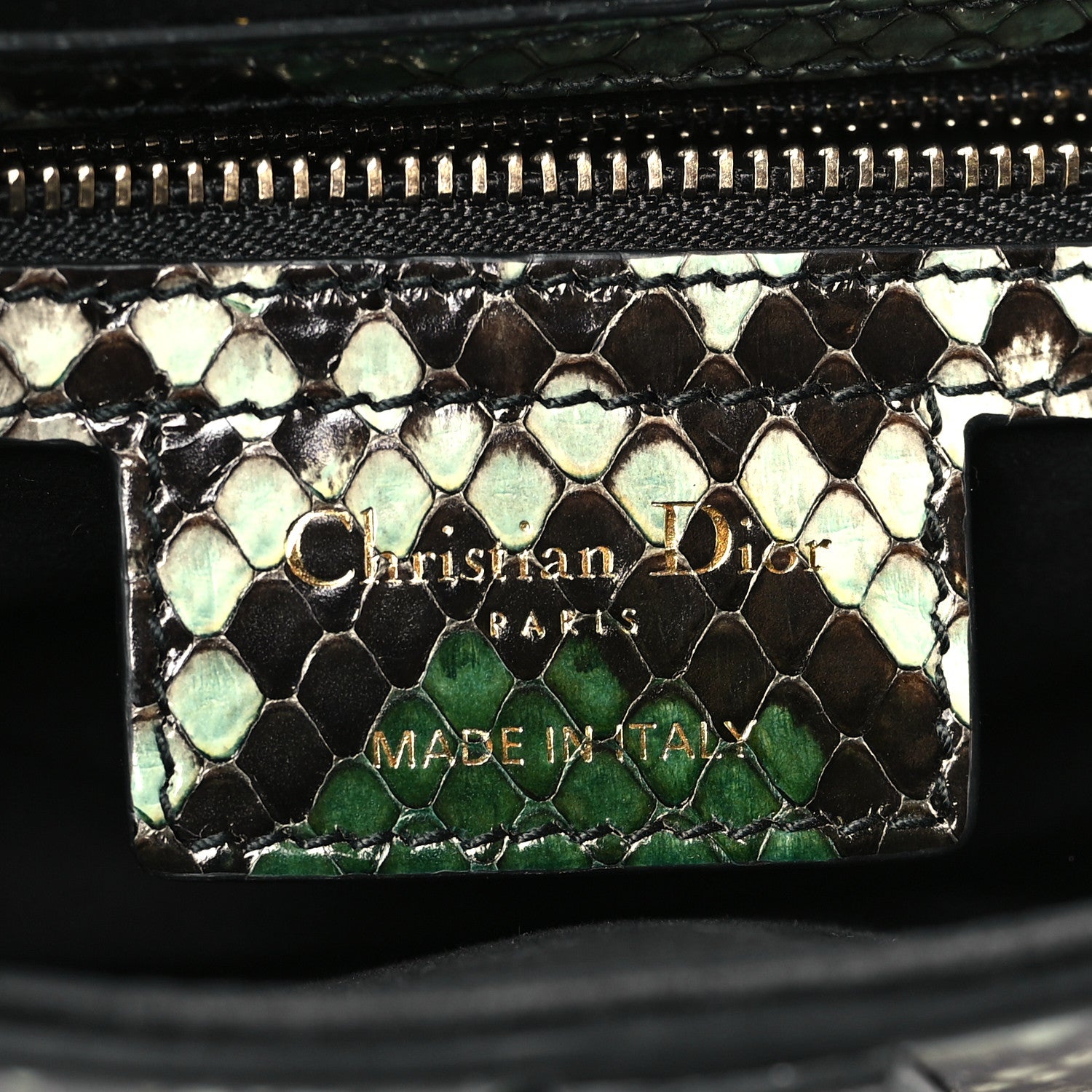 Christian Dior Snakeskin Saddle Bag Green 6 of 8