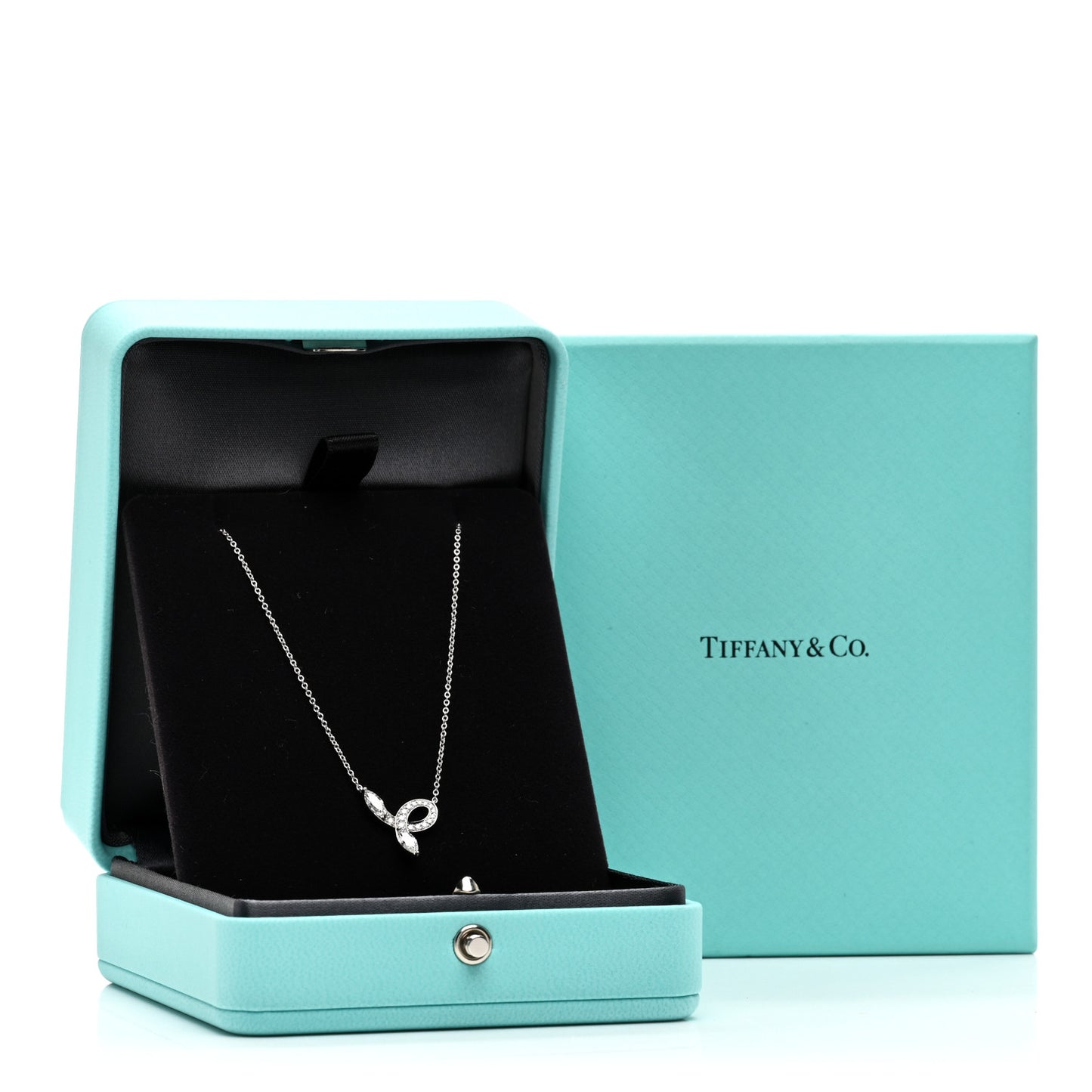 Platinum Diamond Victoria Bow Necklace