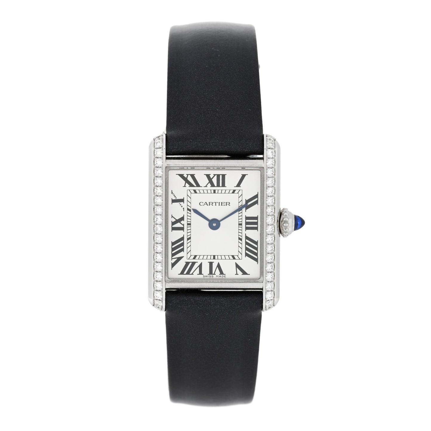Stainless Steel Satin Diamond 22mm Must de Cartier Tank Quartz Watch