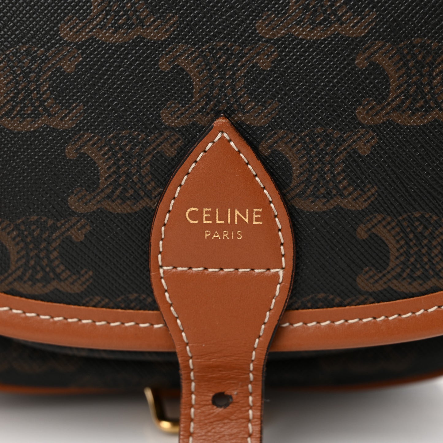 Triomphe Canvas Medium Folco Bag Tan