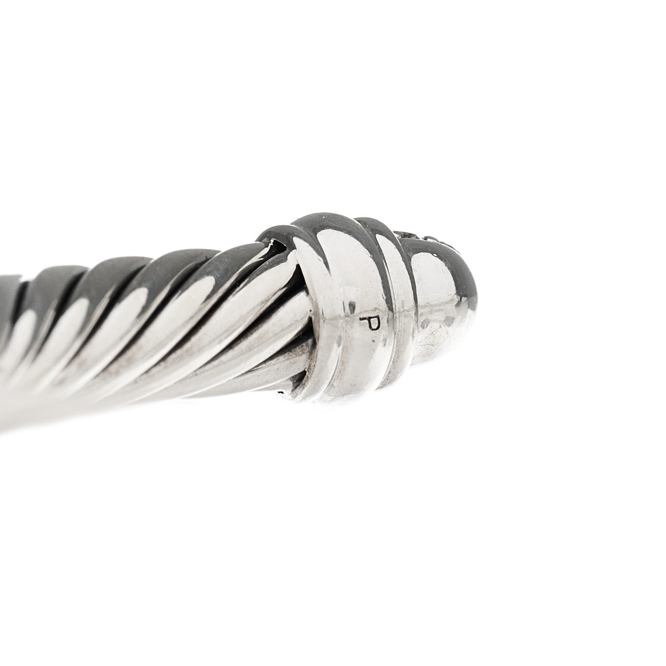 David Yurman Sterling Silver Pave Diamond 5mm Cable Classics Bracelet 4 of 4