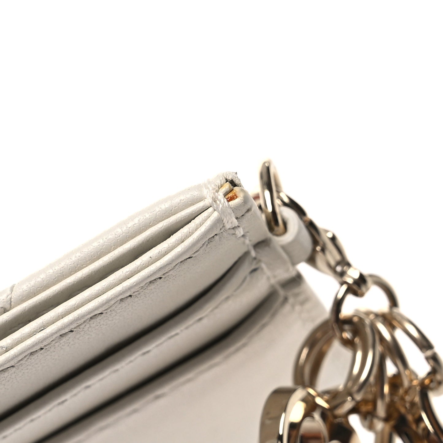 Lambskin Cannage DiorAmour Lady Dior Card Holder White