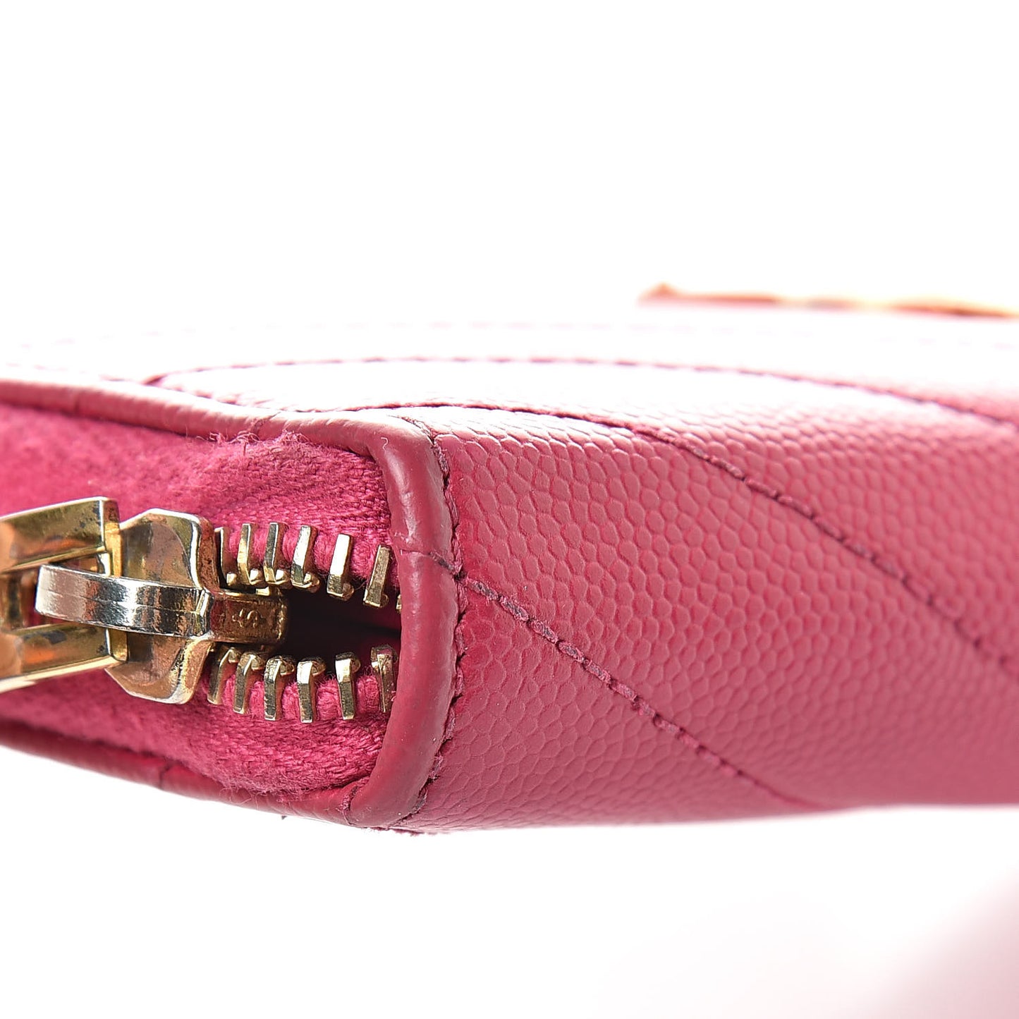 Grain De Poudre Matelasse Chevron Monogram Zip Around Wallet Bubblegum