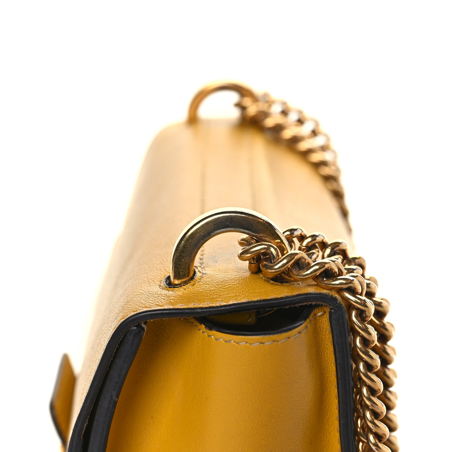 Vitello Grace Matte Small Kan U Shoulder Bag Yellow