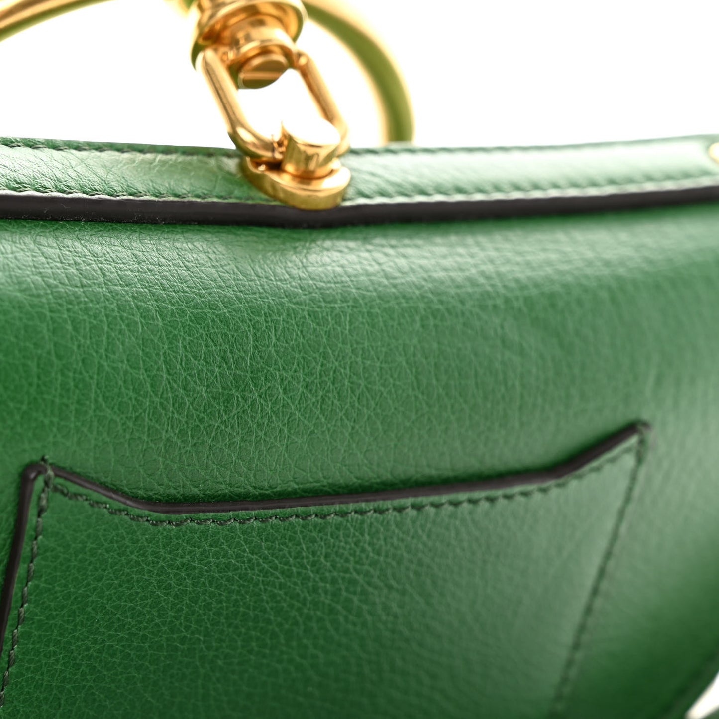 Calfskin Small Nile Bracelet Minaudiere Bag Deep Pine