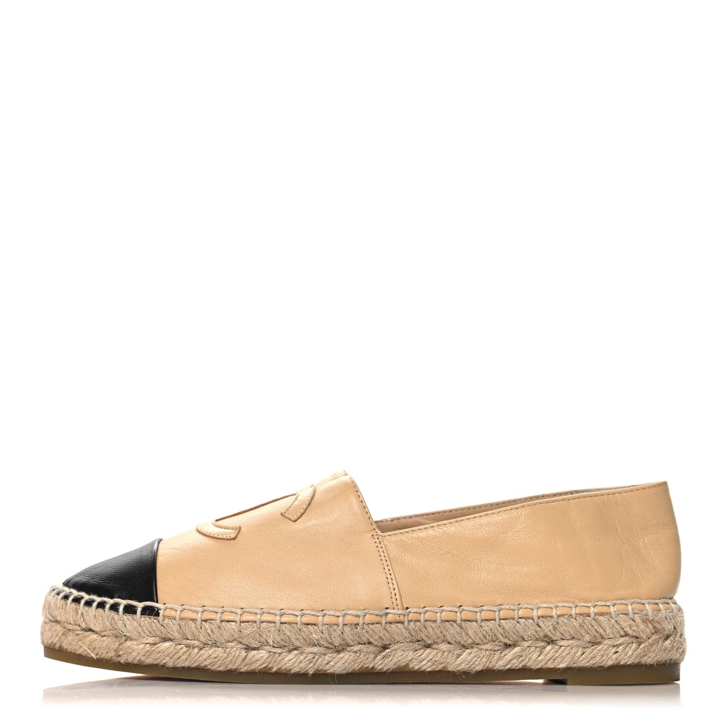 Lambskin CC Espadrilles 37 Beige Black