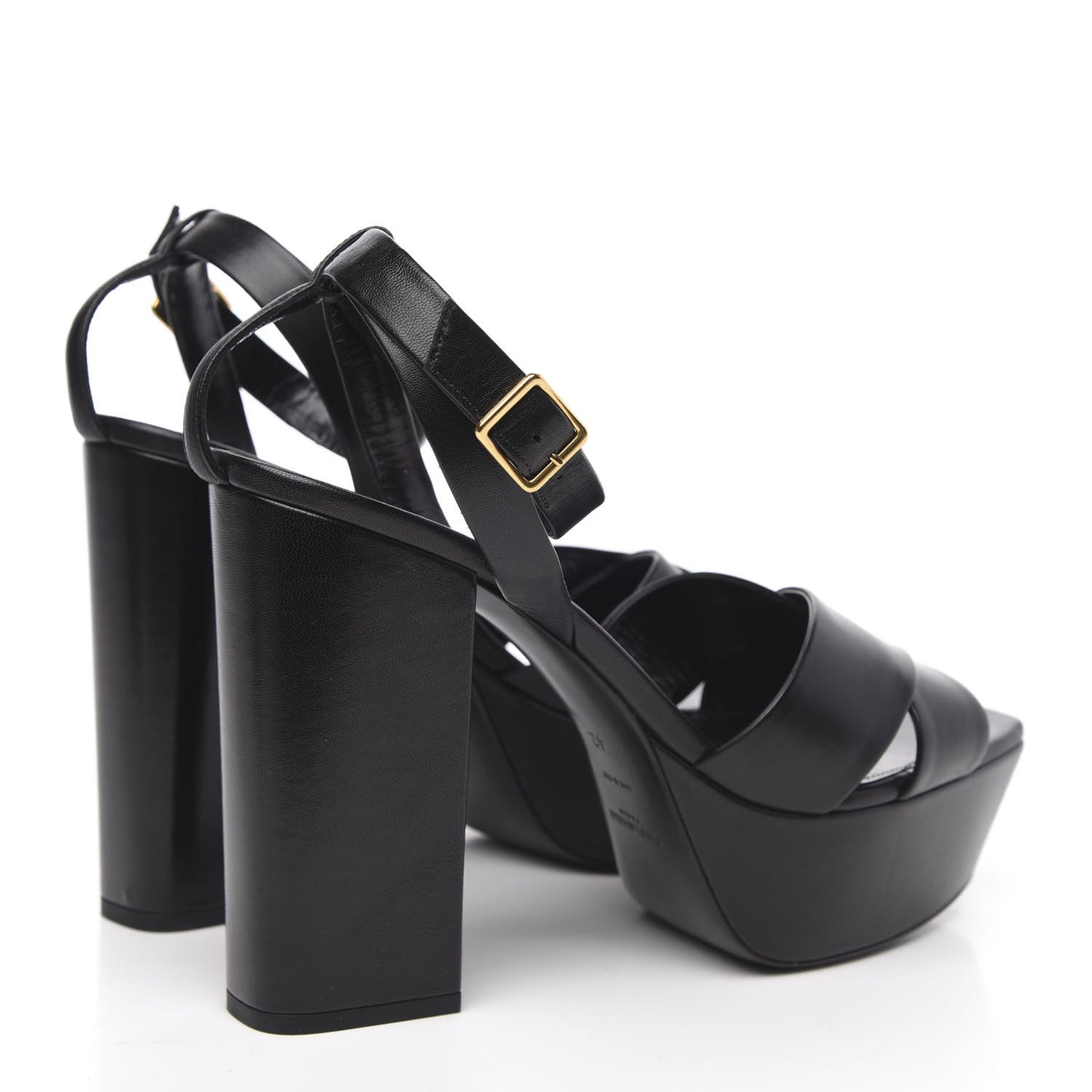 Calfskin Farrah 80 Platform Sandals 42 Black
