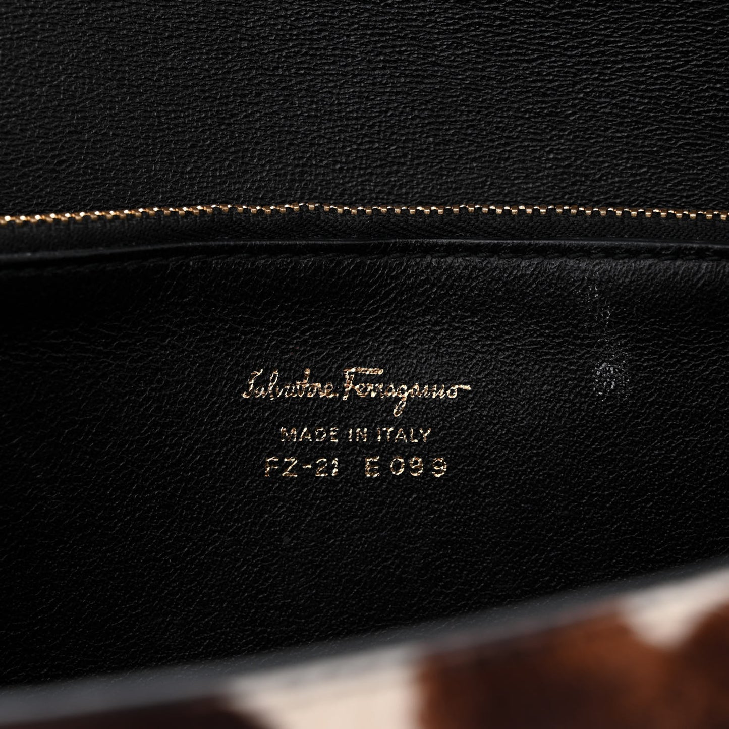 SALVATORE FERRAGAMO Calfskin Pony Hair Medium Aileen Bag Brown