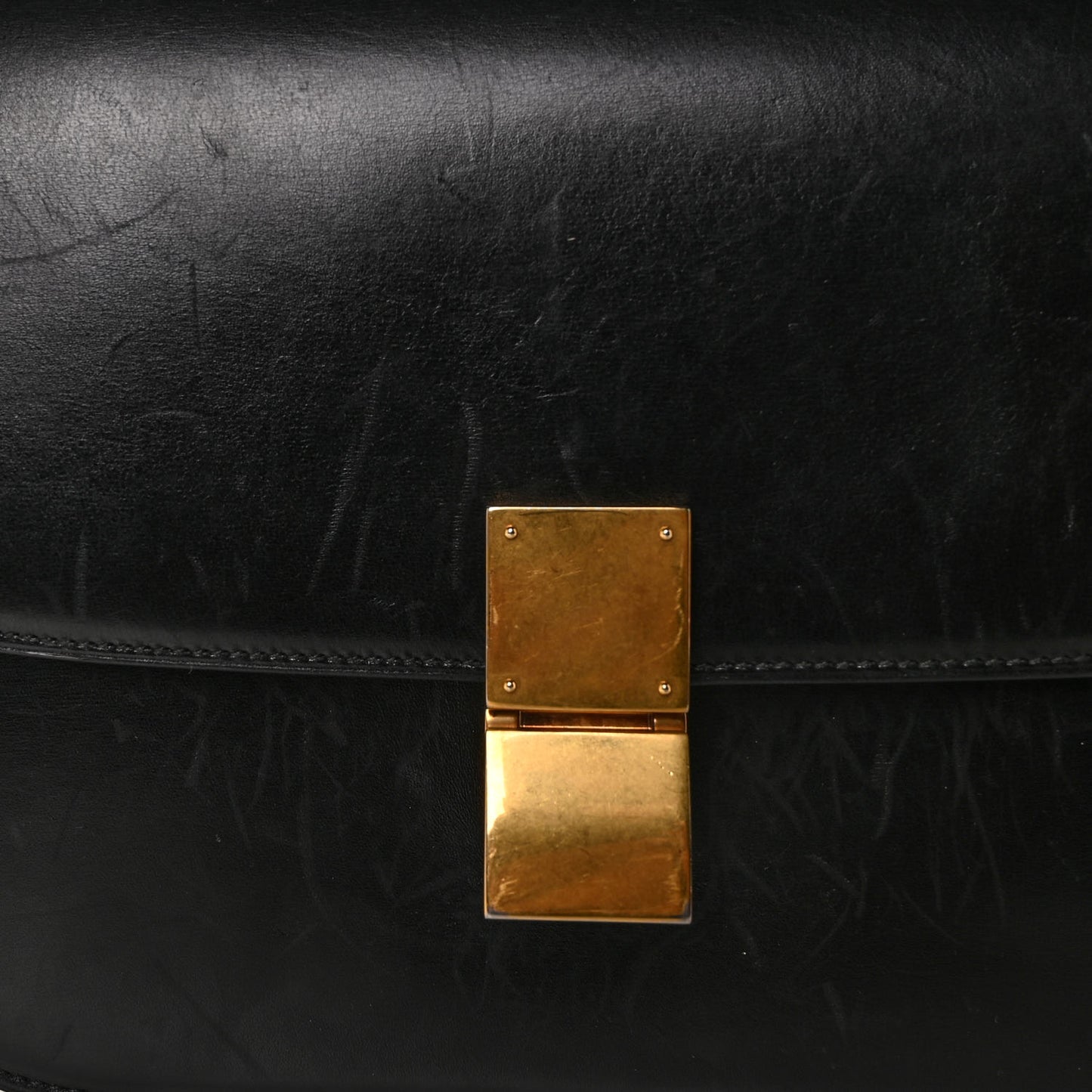 Box Calfskin Medium Classic Box Flap Bag Black
