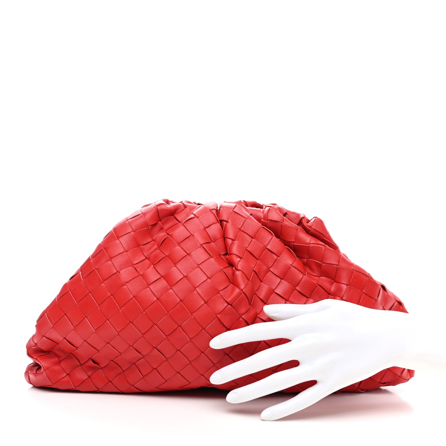 Nappa Maxi Intrecciato The Pouch Oversized Clutch Bright Red