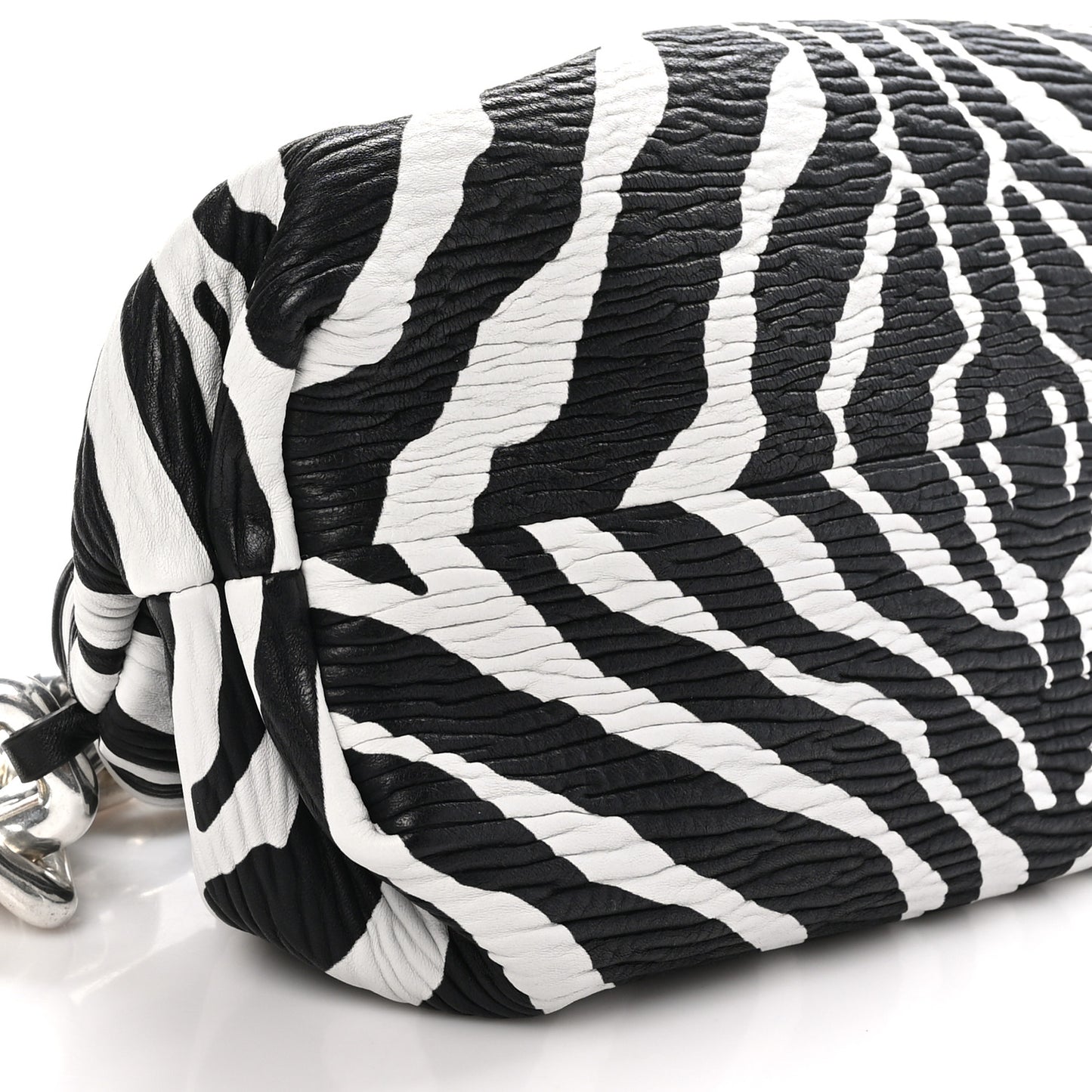 Nappa Zebra Print The Pouch Chain White Black