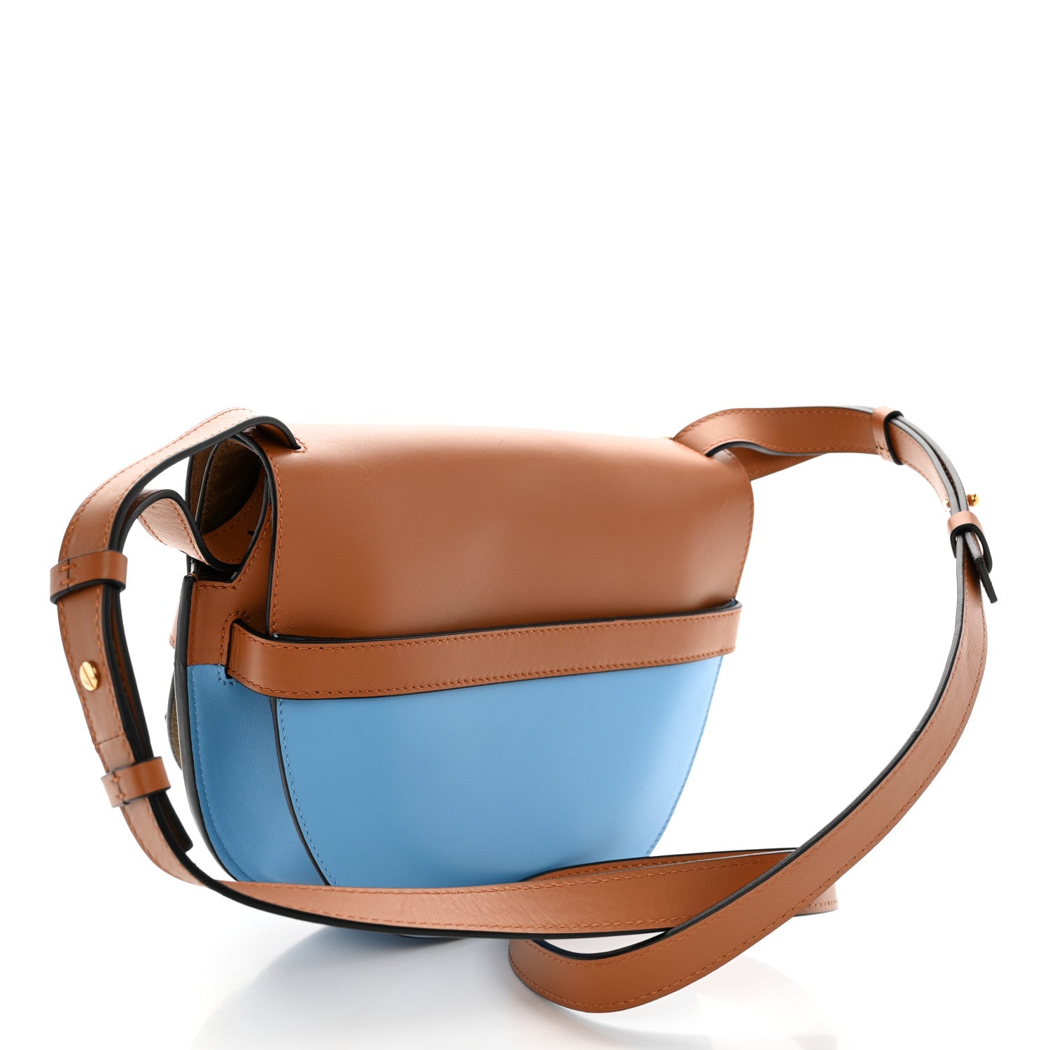 Loewe Calfskin Small Gate Crossbody Bag Tan Sky Blue 3 of 9