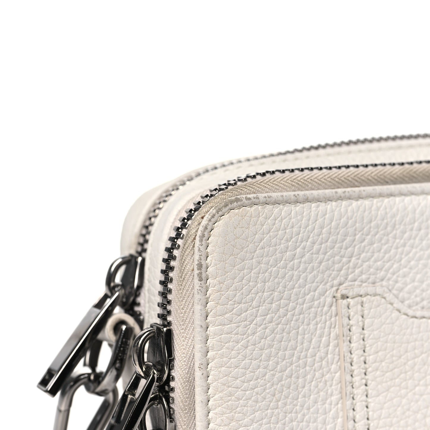 HOMME Grained Calfskin Playful Messenger Bag White