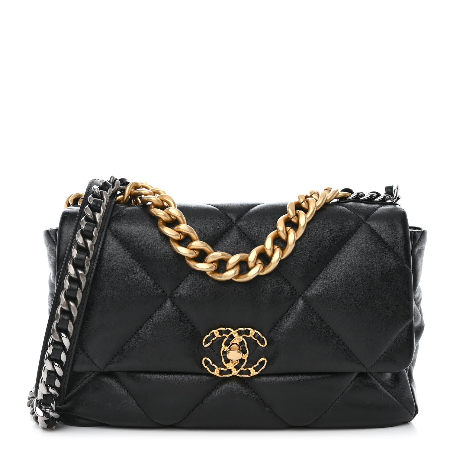 Chanel Lambskin Quilted Large Chanel 19 Flap Black 1 of 12