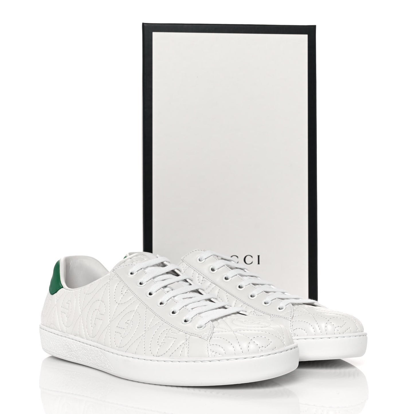 Nappa G Rhombus Mens Ace Sneakers 11 Great White Green