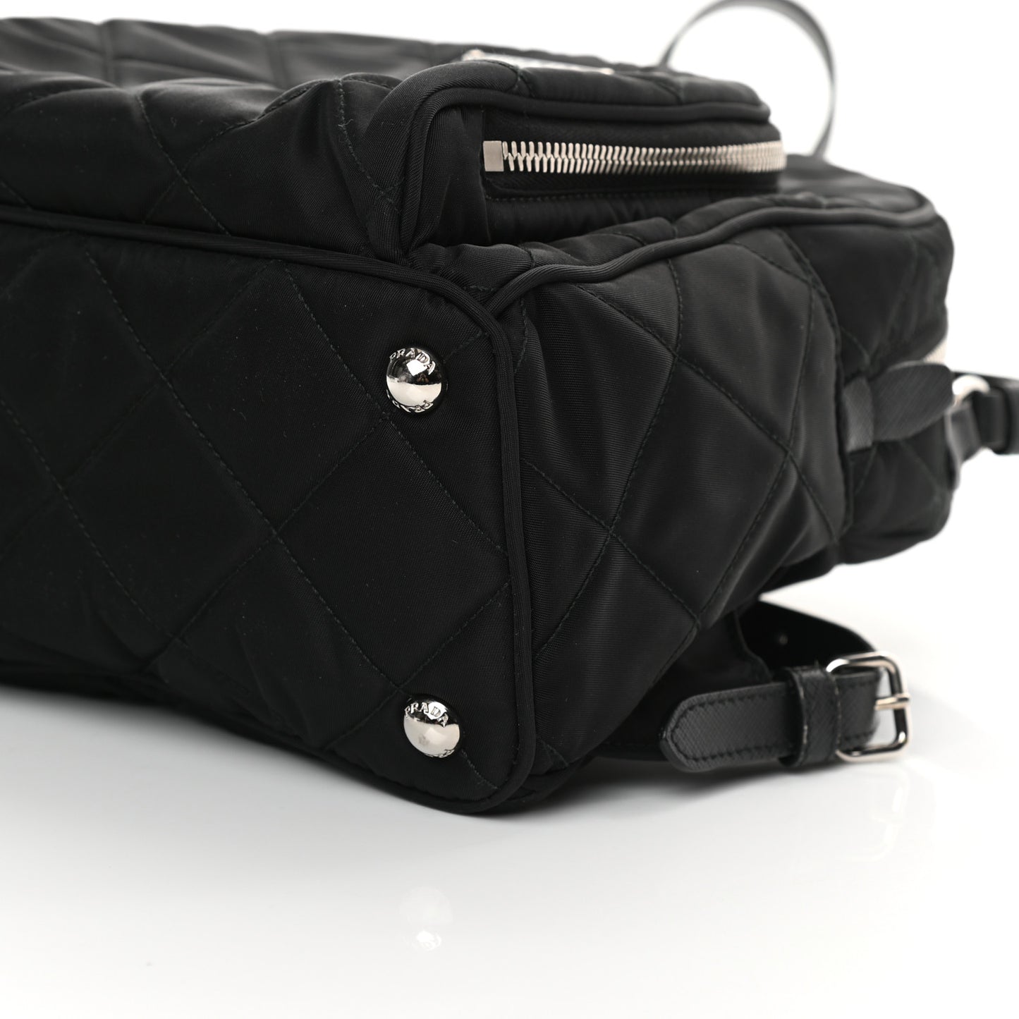 Nylon Tessuto Impuntu Quilted Backpack Black