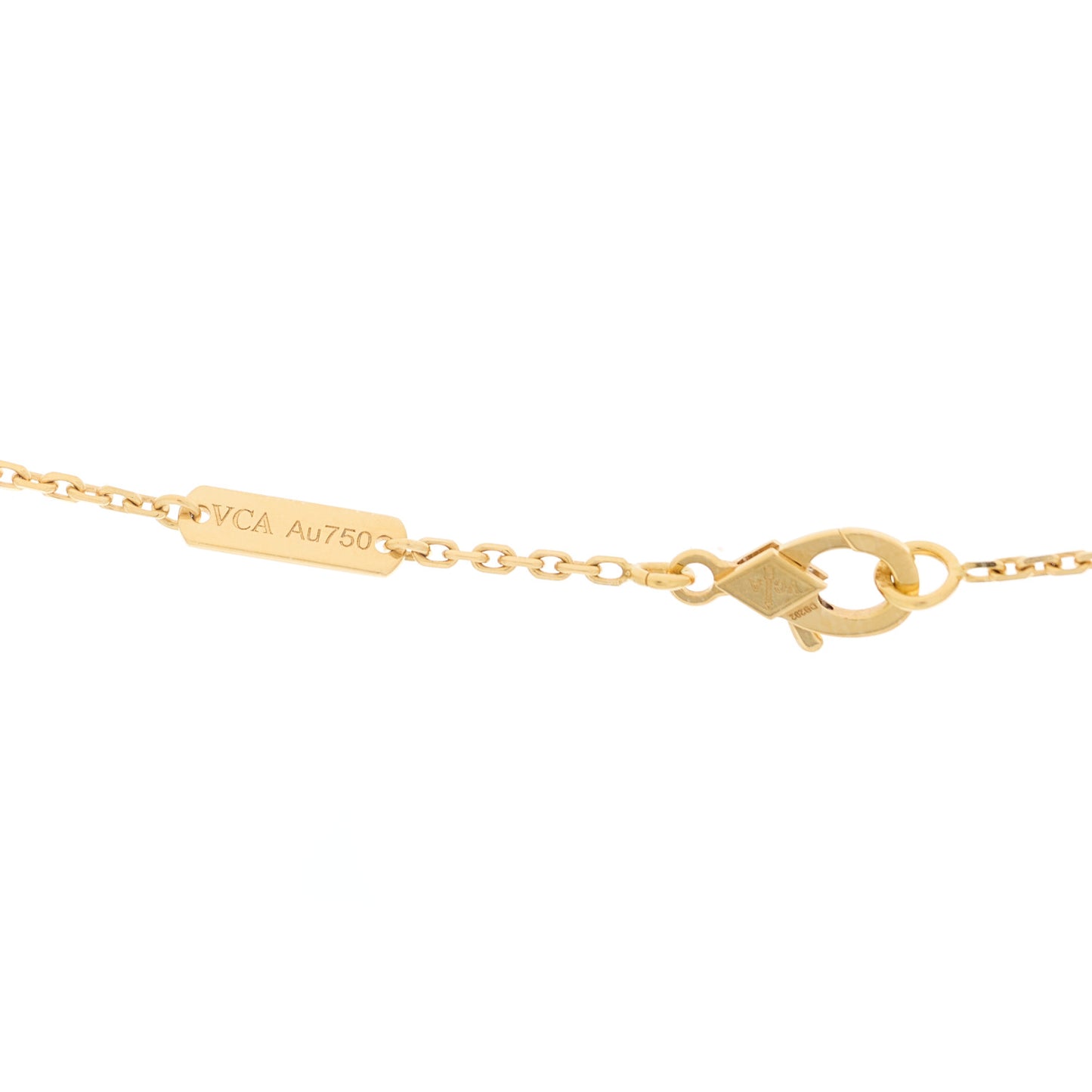 18K Yellow Gold Tiger Eye Lucky Alhambra Butterfly Pendant Necklace