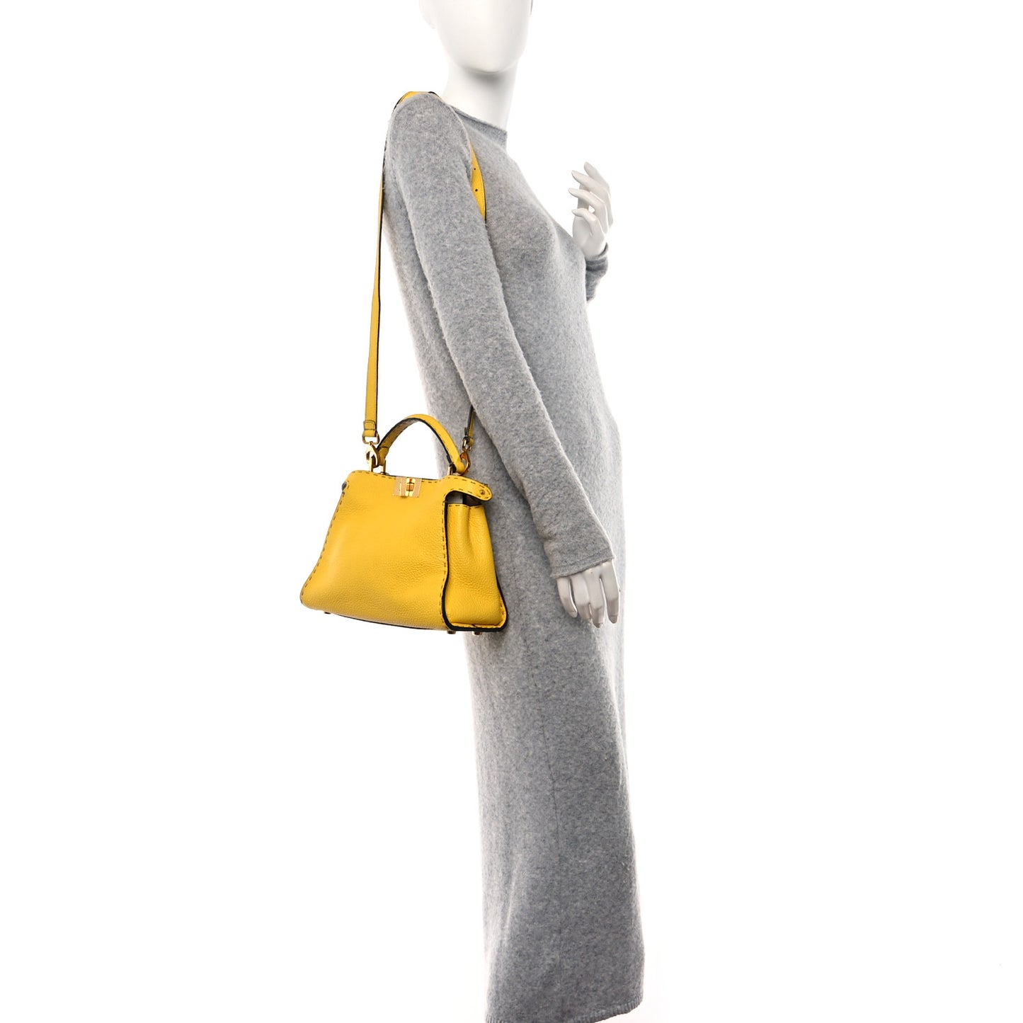 Cuoio Romano Selleria Chamois Medium Peekaboo Iconic Essentially Satchel Limone Cipria White
