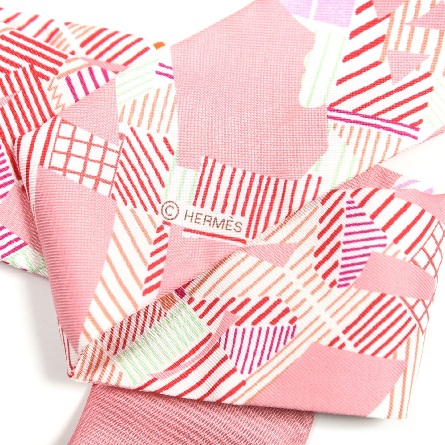 Silk Cavalcadour Morning Twilly Rose Vert Terracotta