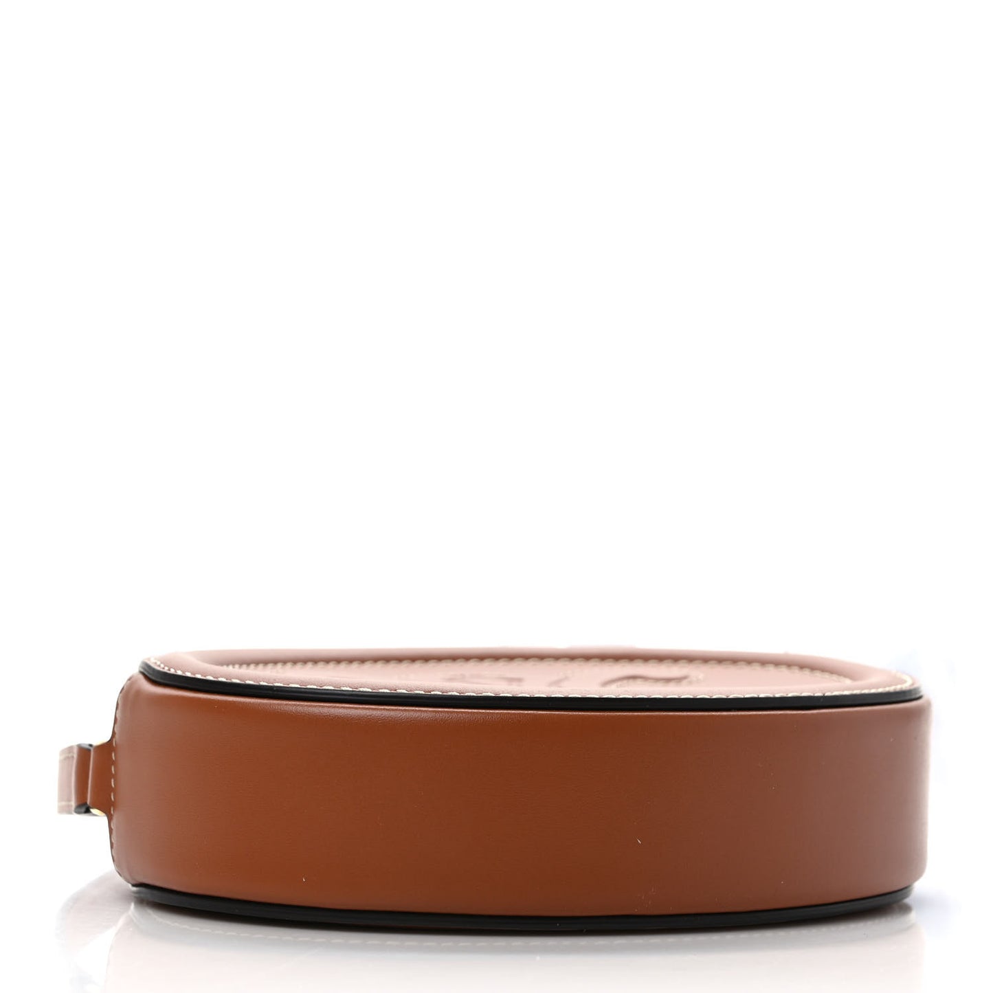 Smooth Calfskin Cuir Small Triomphe Oval Crossbody Purse Tan