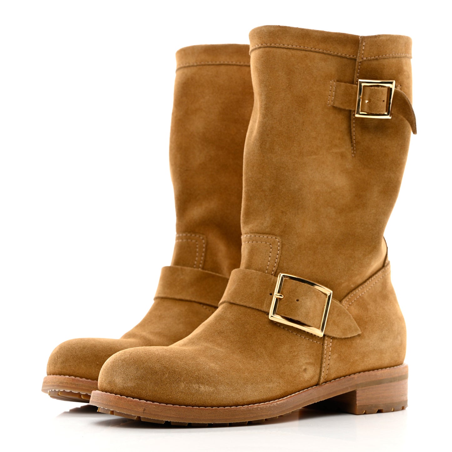 Suede Biker Boots 36.5 Tan