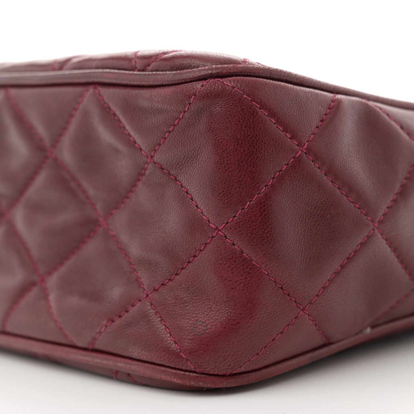 Lambskin Quilted Tassel CC Camera Case Red