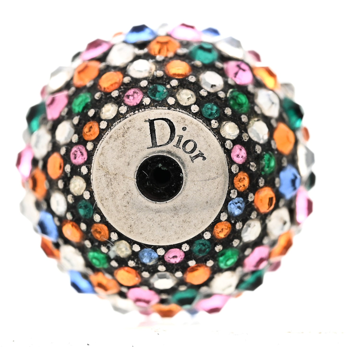 Crystal Mise En Dior Tribal Earrings Multicolor Antique Silver