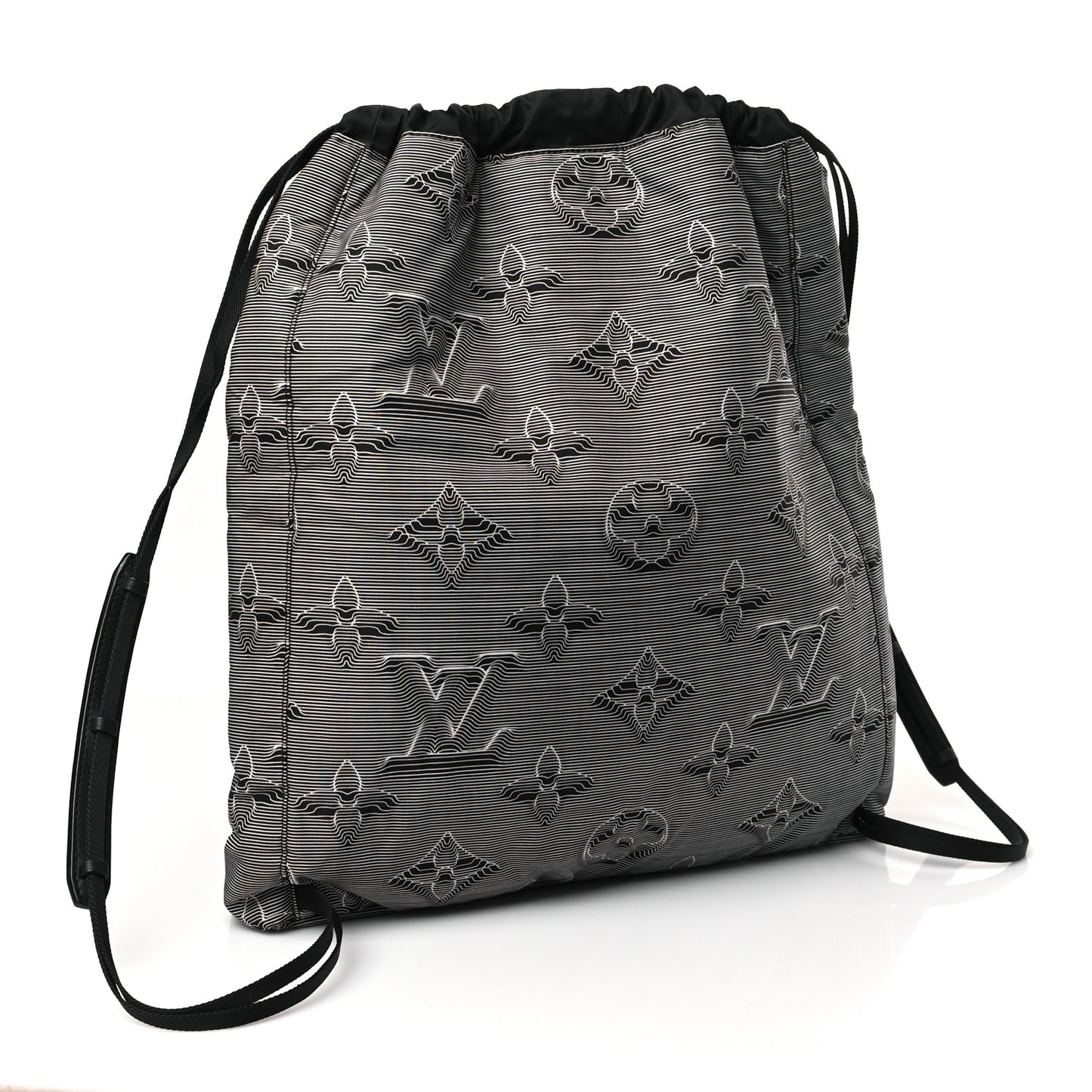Monogram 3D 2054 Drawstring Backpack Grey Black