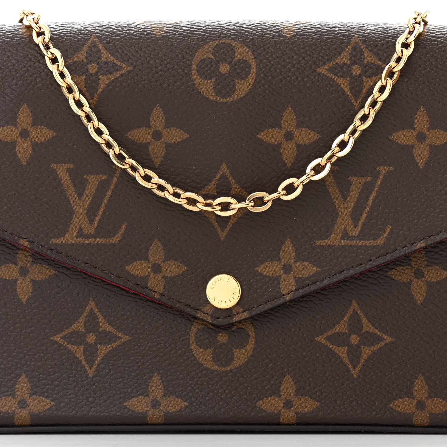 Louis Vuitton Monogram Pochette Felicie Chain Wallet Fuchsia 9 of 11