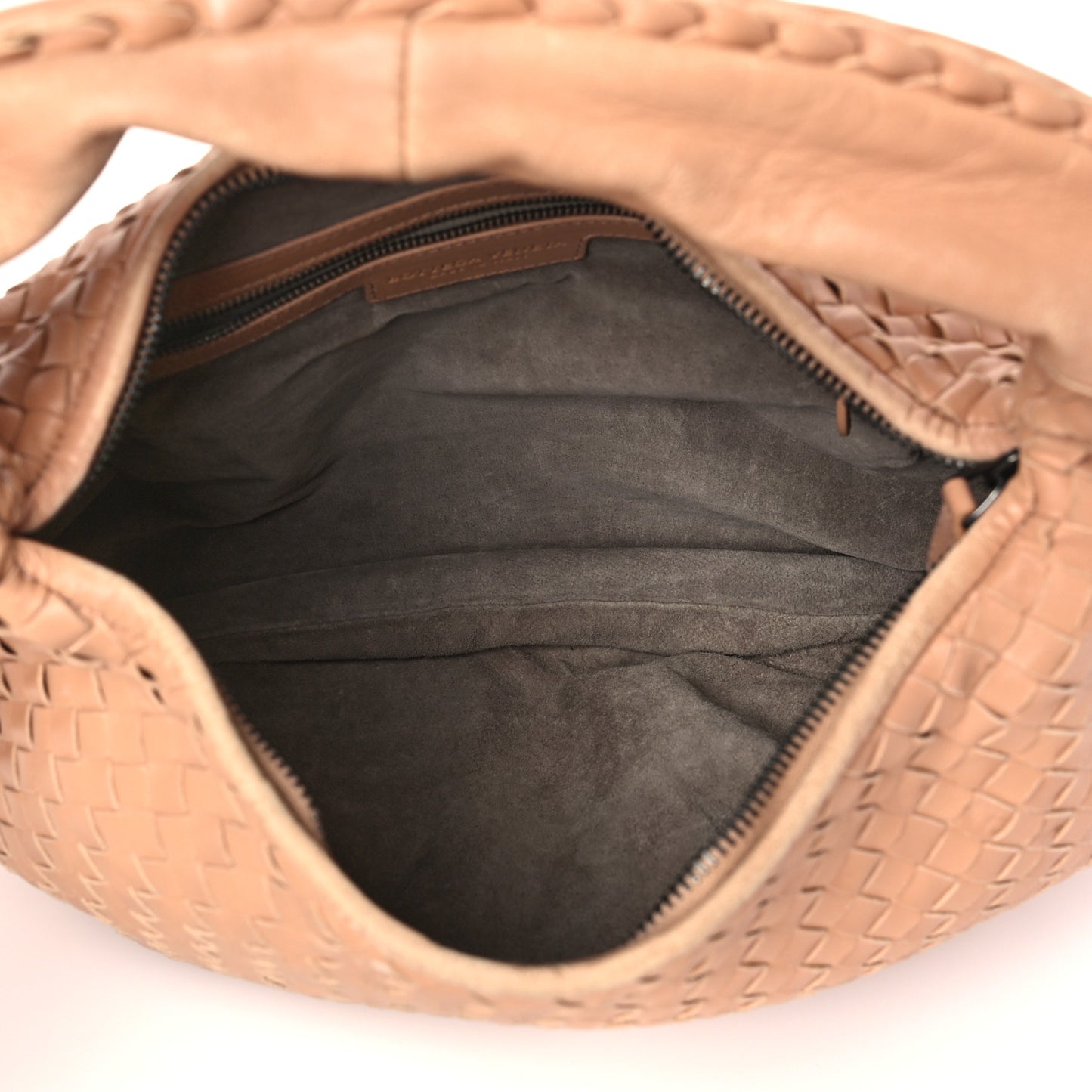 Nappa Intrecciato Medium Belly Veneta Hobo Camel