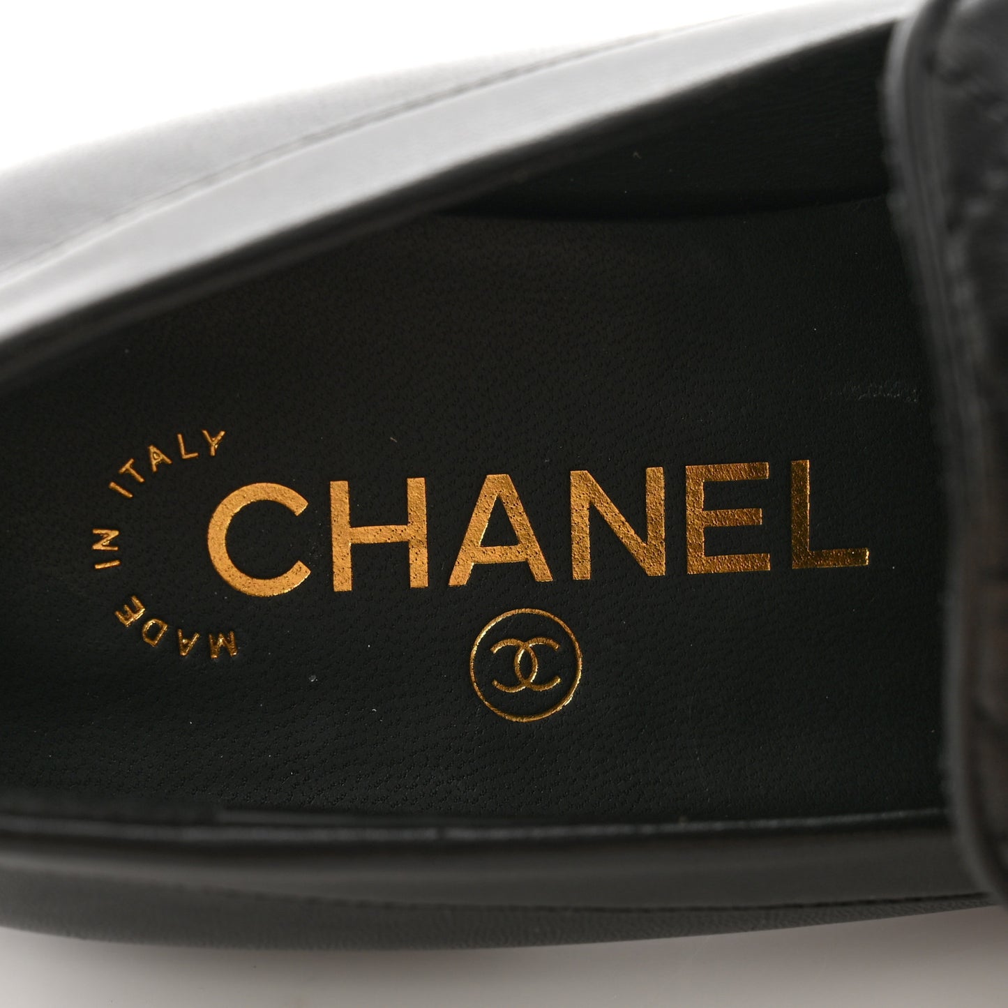 Lambskin Quilted Pearl Embellished Mocassin Loafers 35 Black
