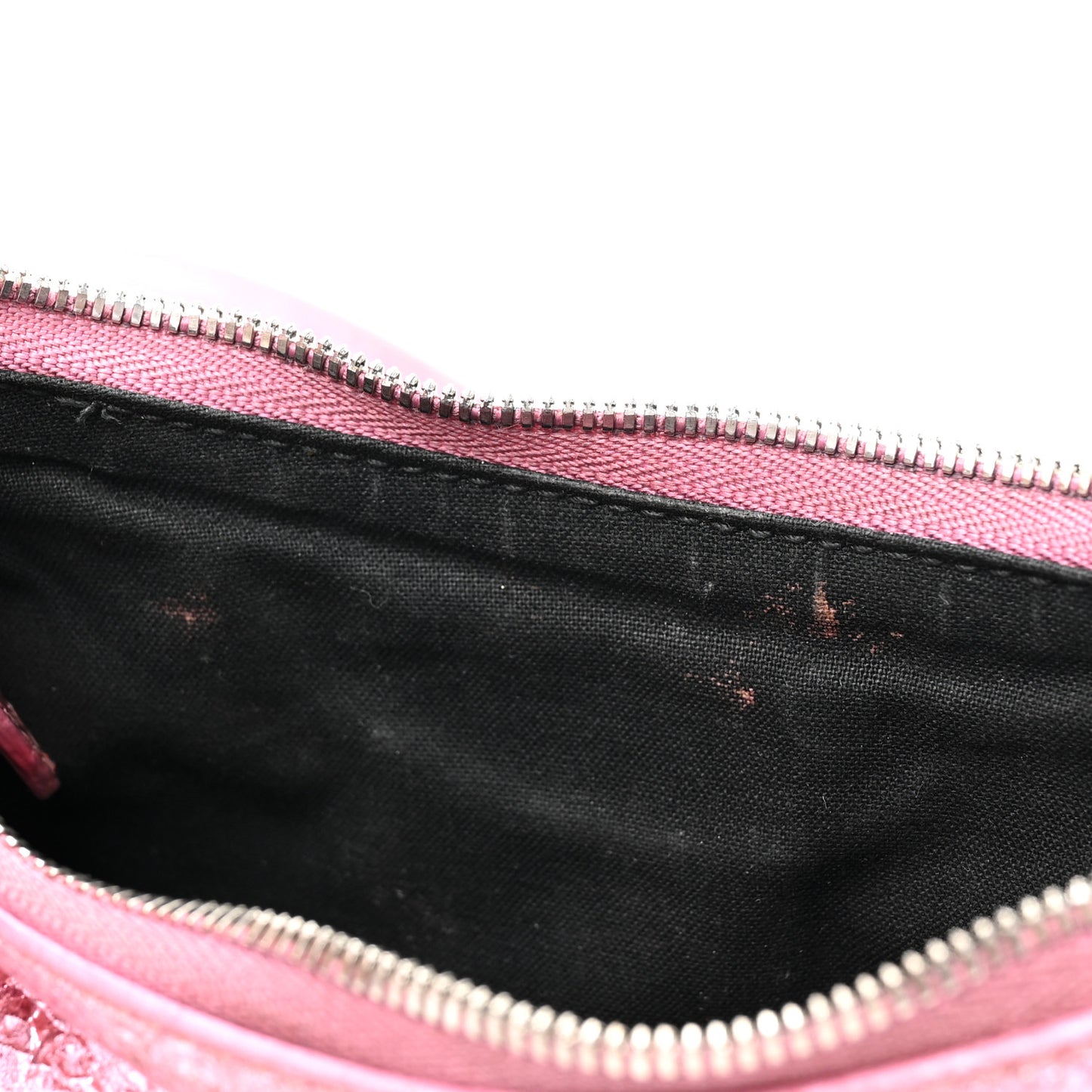 Metallic Agneau Arena Crystal Le Cagole Mini Purse With Chain Met Pink