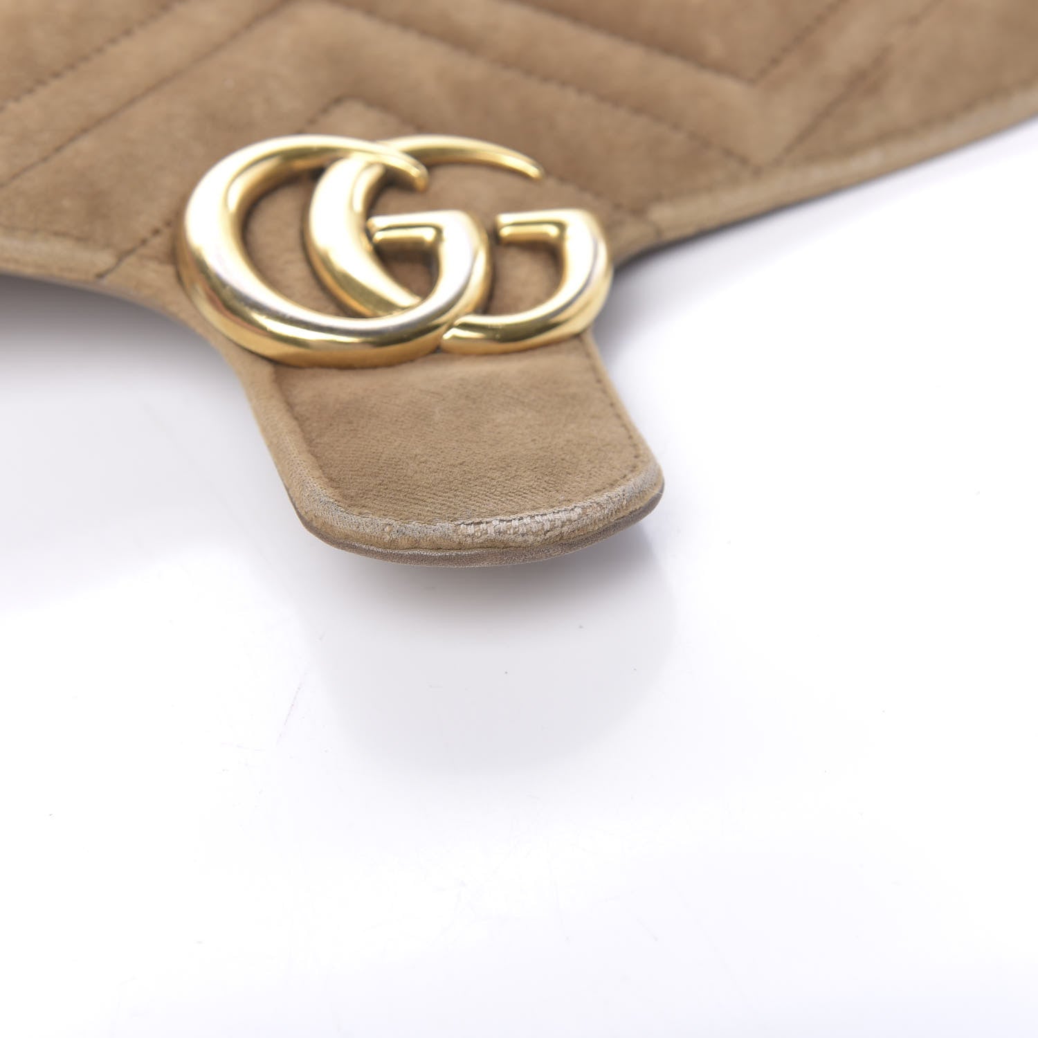Gucci Velvet Matelasse Small GG Marmont Shoulder Bag Taupe 12 of 29