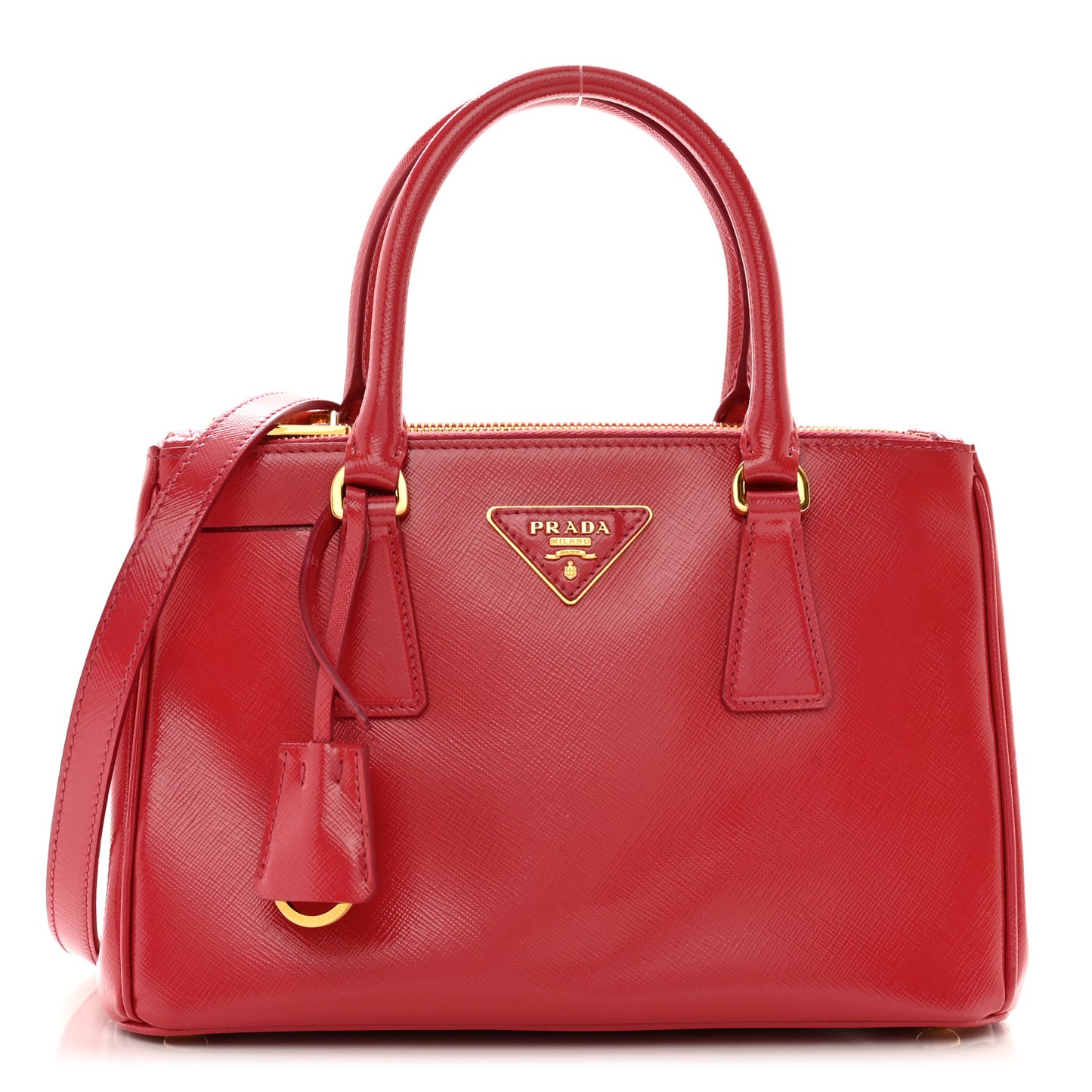 Saffiano Vernice Mini Galleria Double Zip Tote Peonia