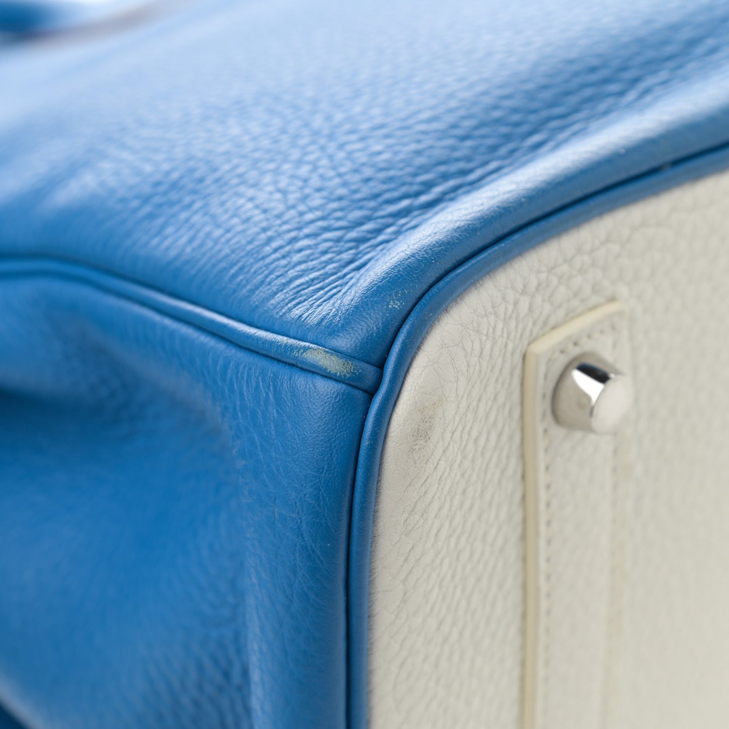 Togo Bi-Color Birkin 35 Mykonos White