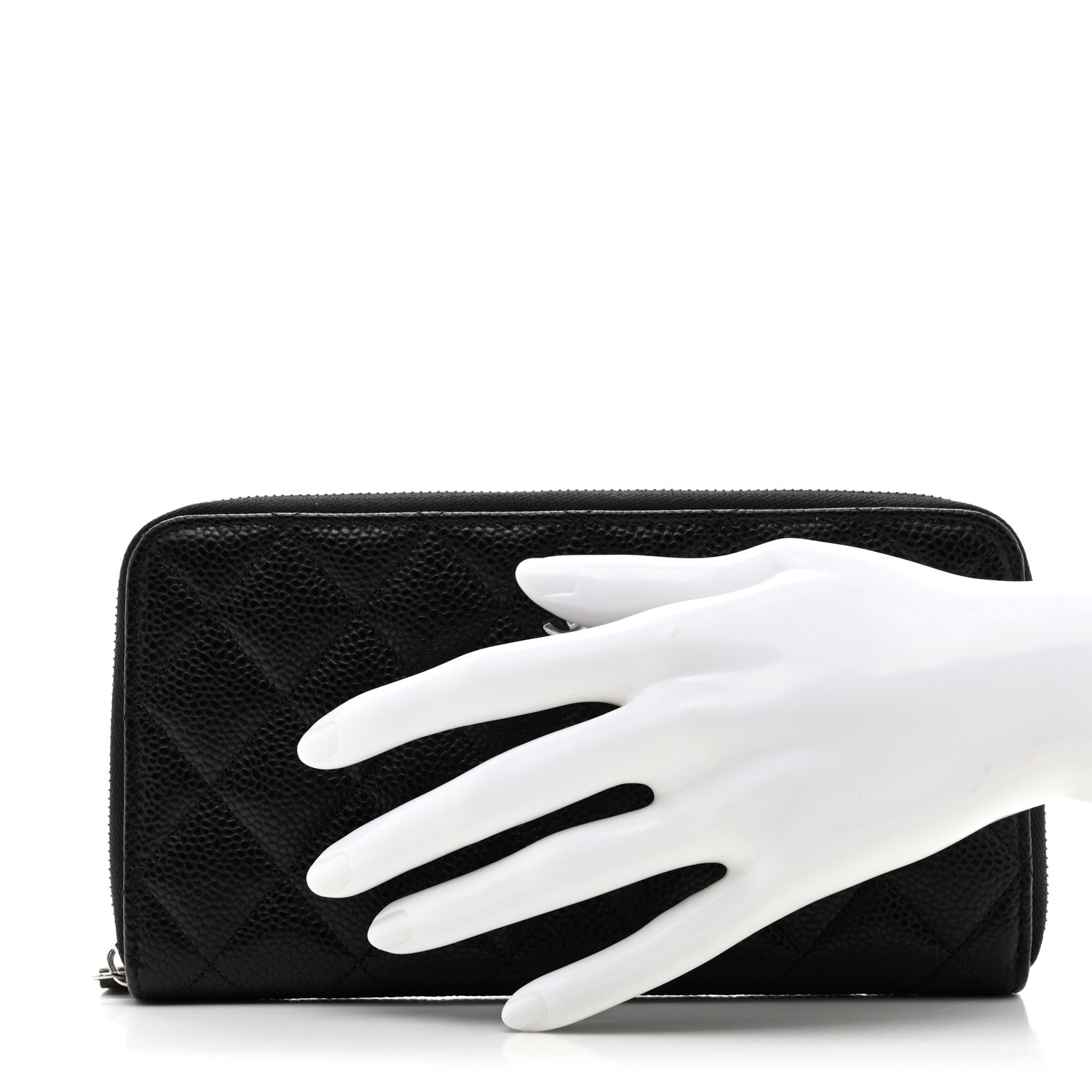 Chanel Caviar Quilted Large Gusset Zip Around Wallet Black 2 of 9