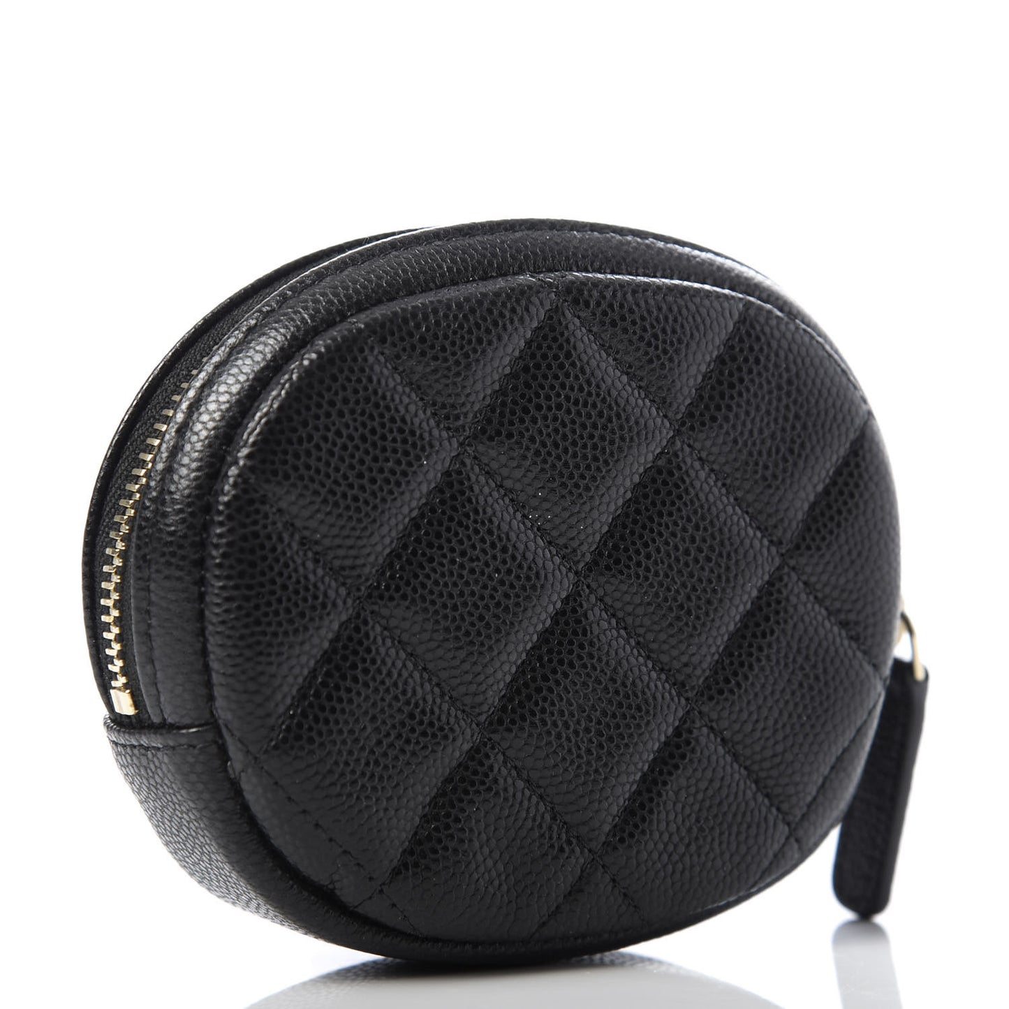 Caviar Quilted Zip Around Classic Coin Purse Black