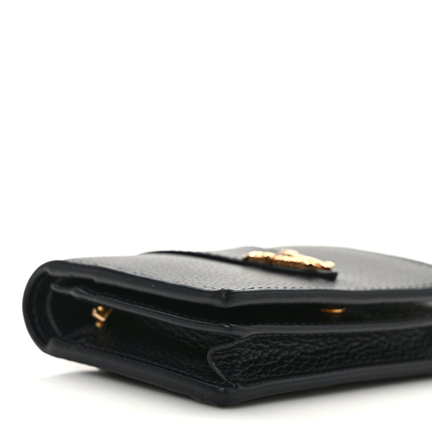 Grained Calfskin Virtus Bifold Wallet Black