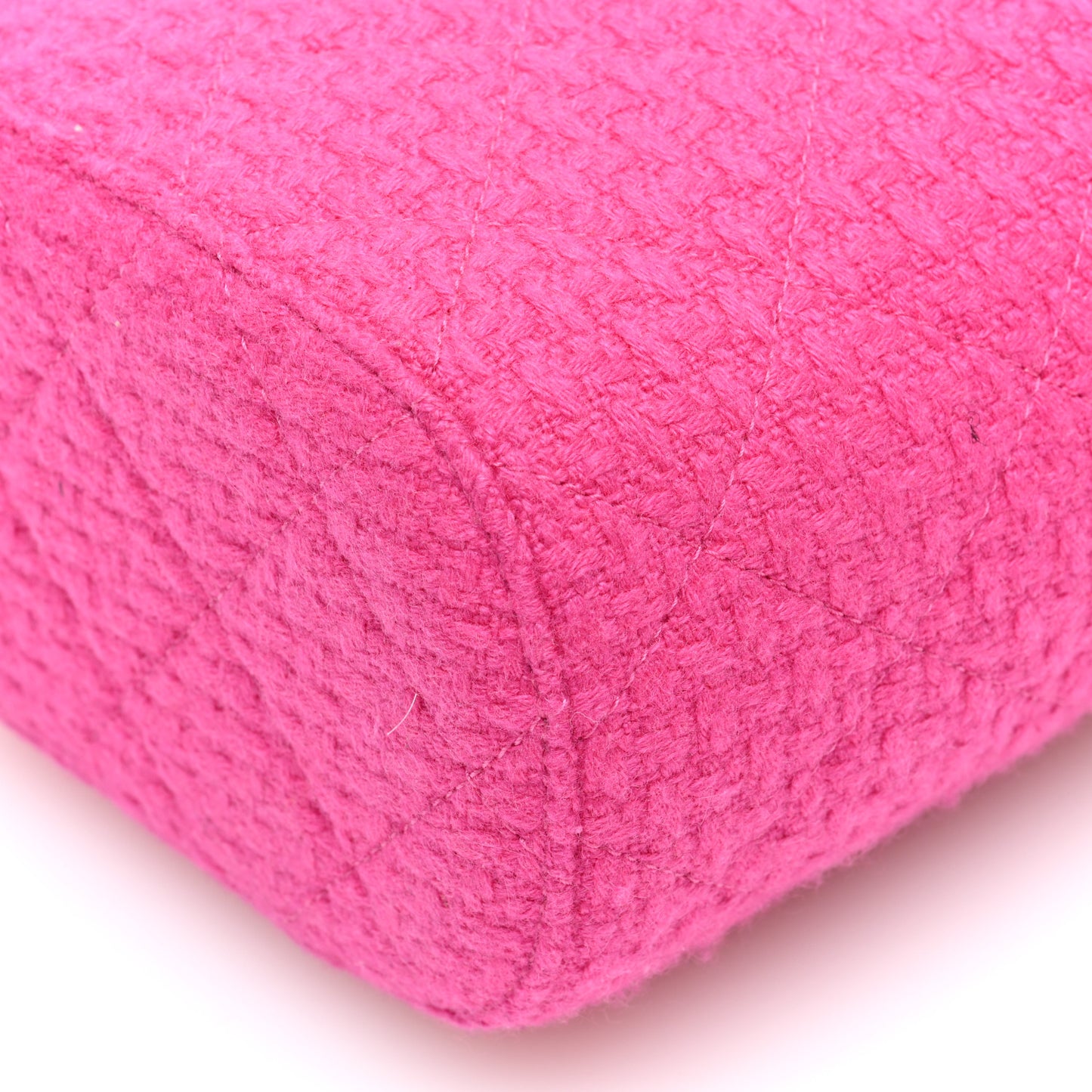 Tweed Quilted Small Vanity Case Fuchsia