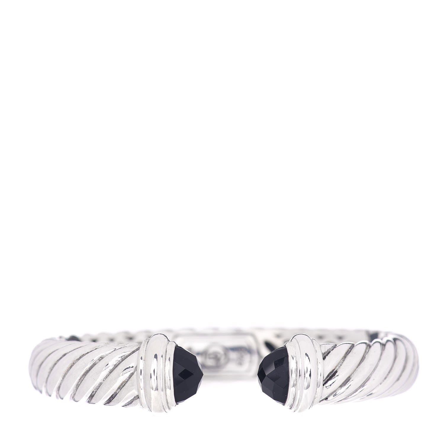 David Yurman Sterling Silver Black Onyx 10mm Waverly Bracelet 1 of 4