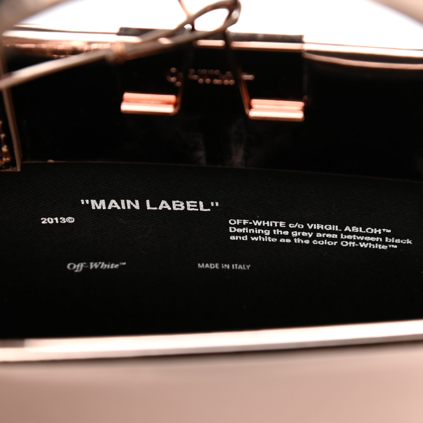 Metallic Patent Mini Box Bag Rose Gold