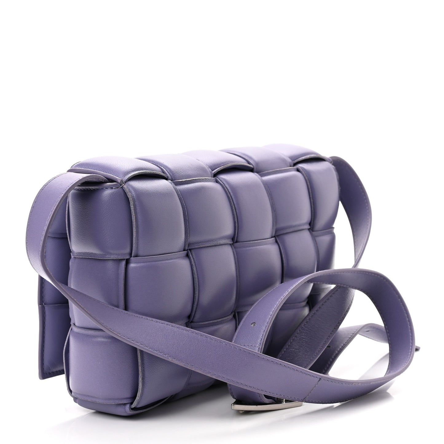 Nappa Maxi Intreccio Padded Cassette Crossbody Bag Lavender