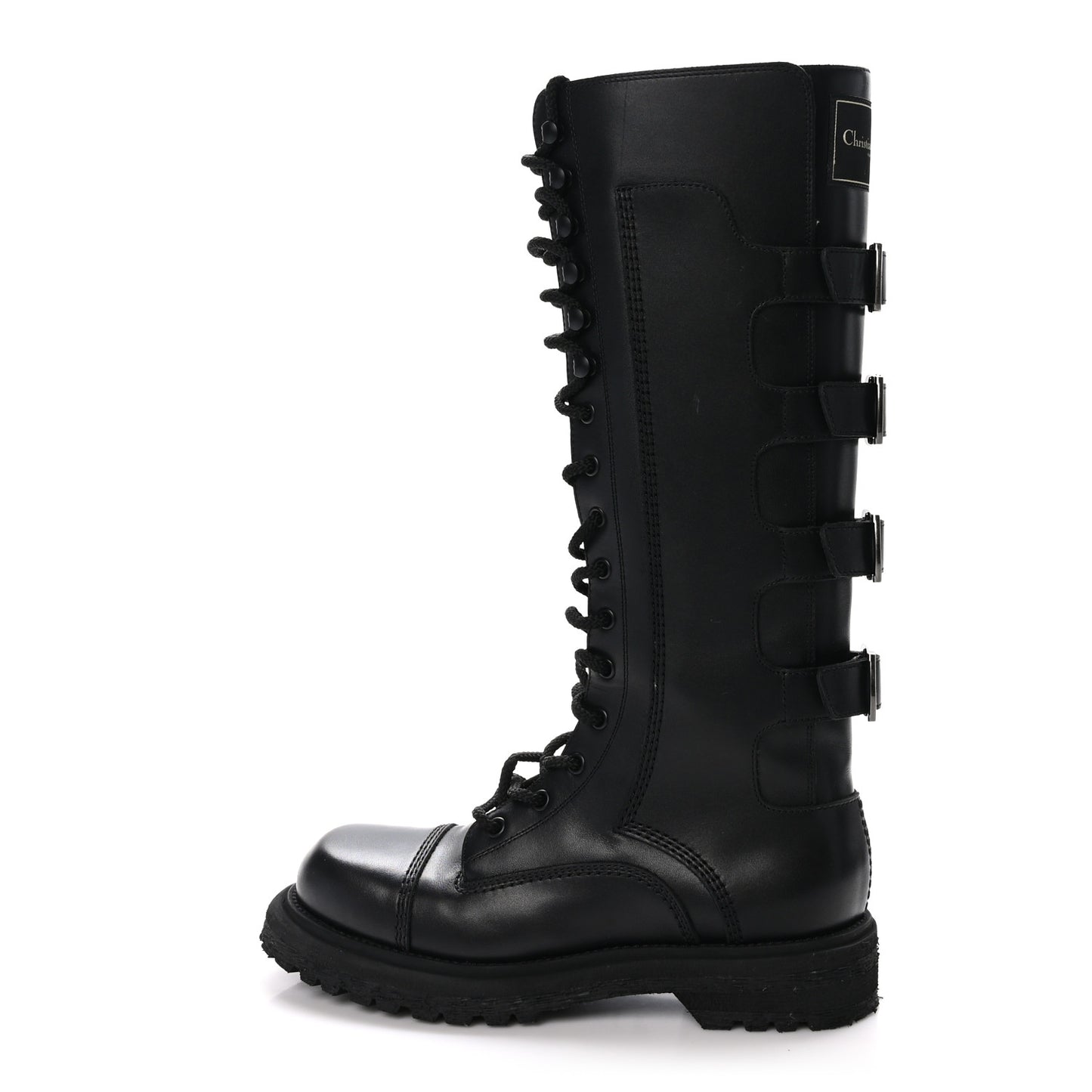 Matte Calfskin Diorebel High Boots 39 Black