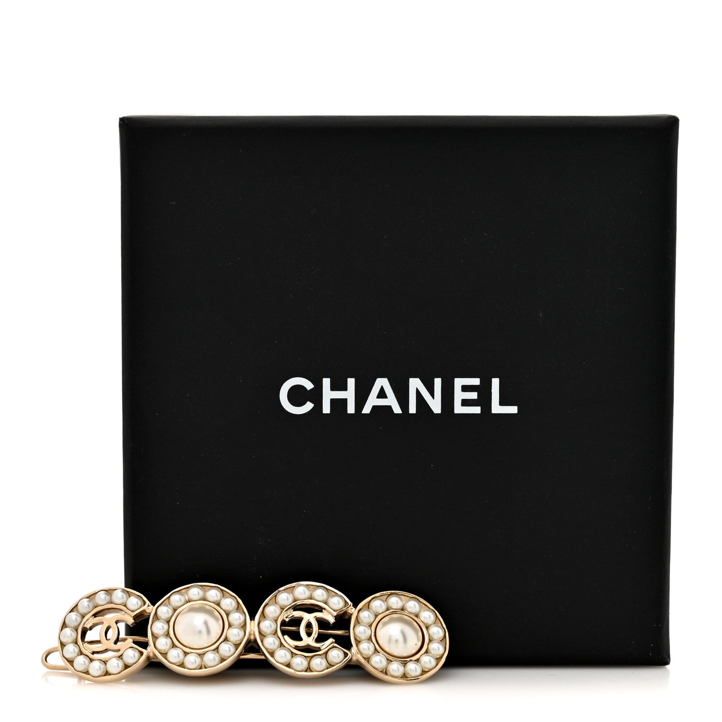 Pearl Coco Hair Clip Barrette Gold