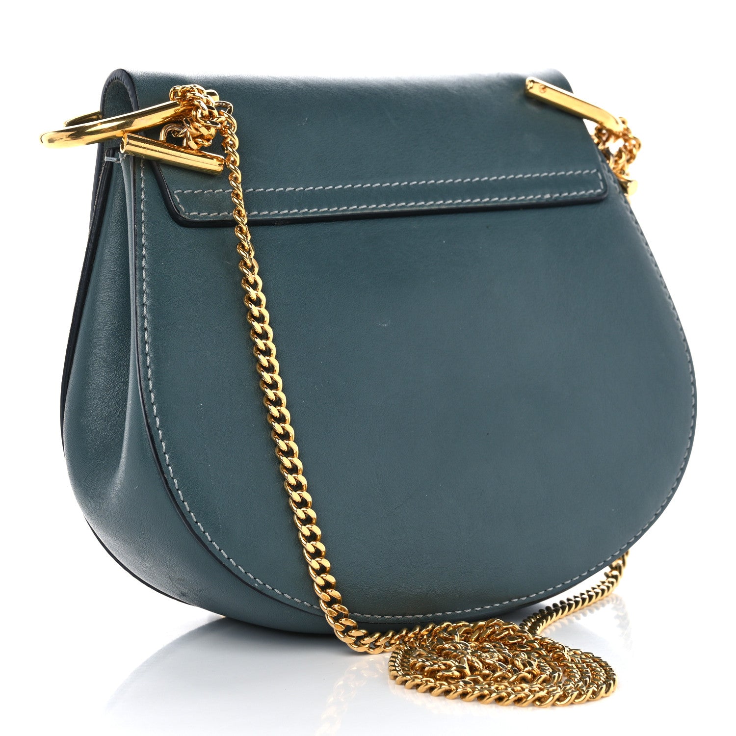 Chloe Suede Smooth Calfskin Mini Drew Shoulder Bag Cloudy Blue 3 of 12