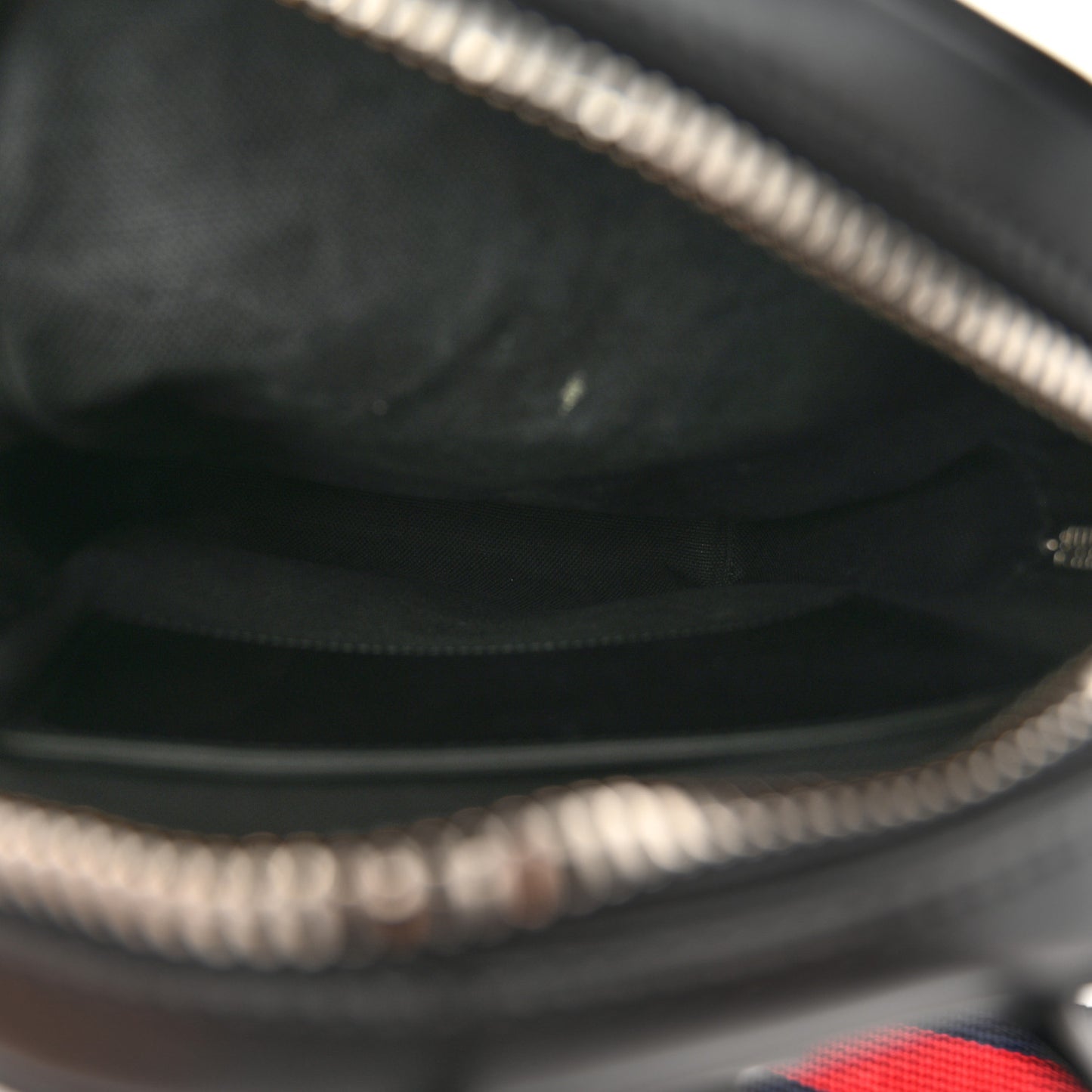 GG Supreme Monogram Calfskin Web Sling Backpack Black Grey