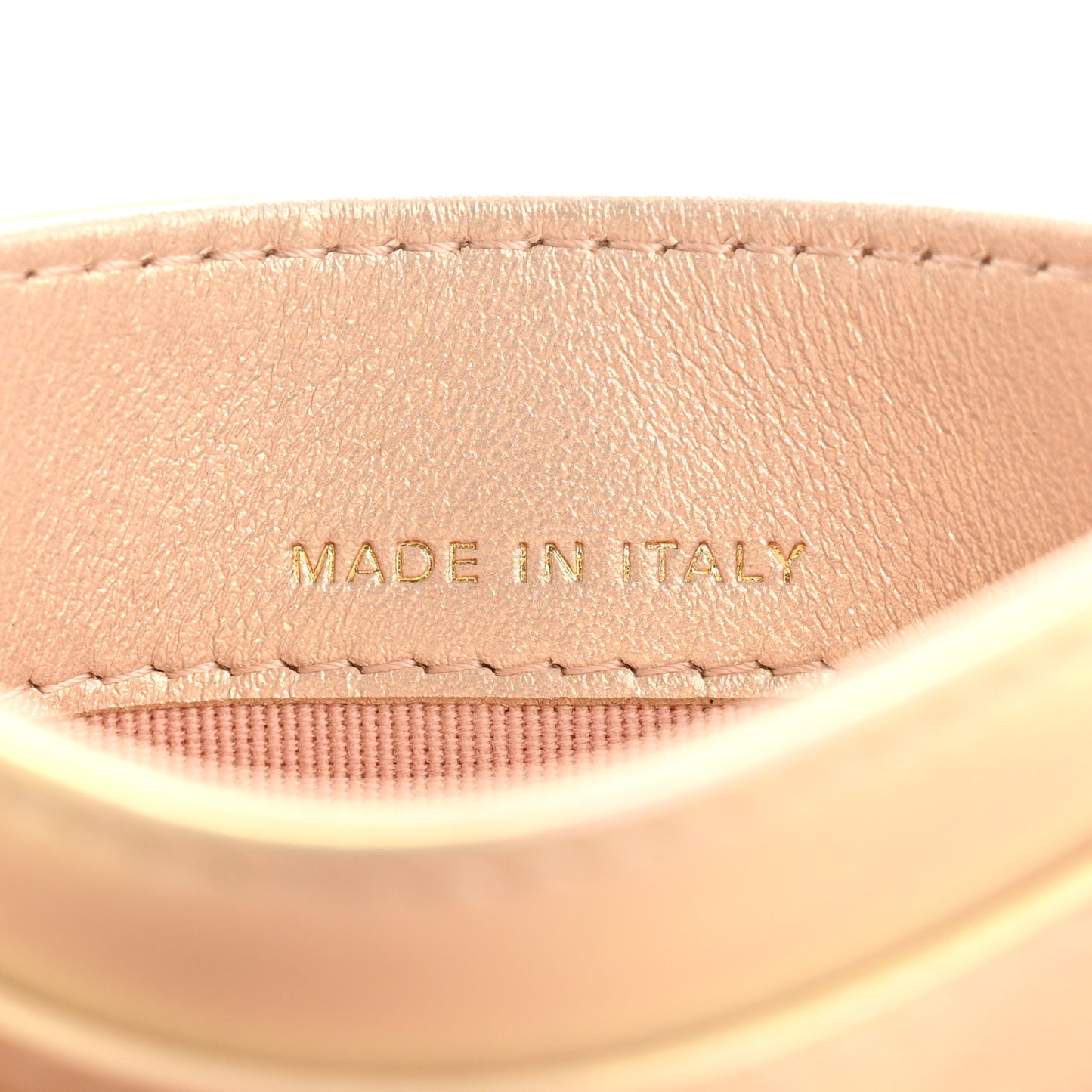 Metallic Goatskin Quilted Chanel 19 Card Holder Gold