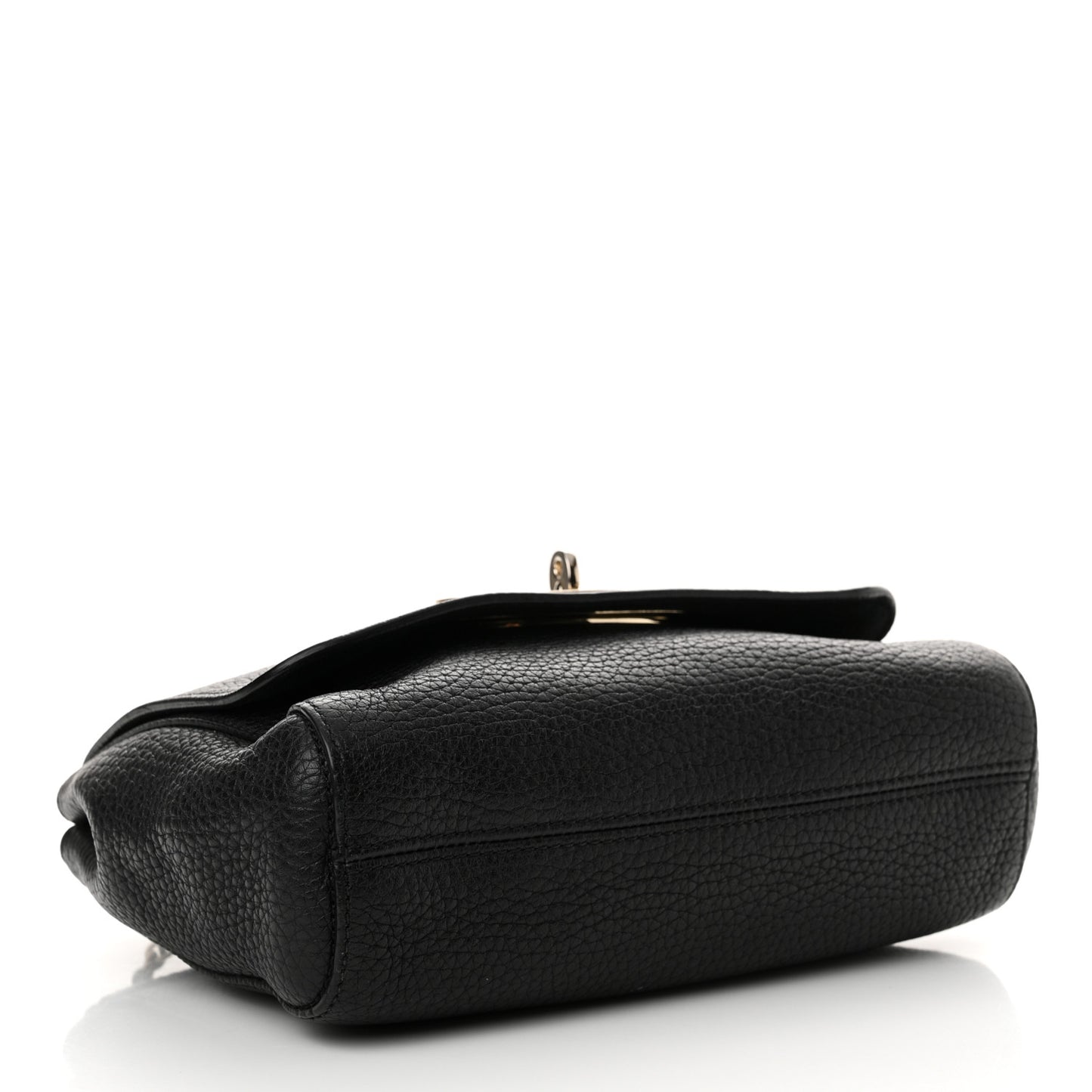 Glossy Goatskin Small Lily Flap Black