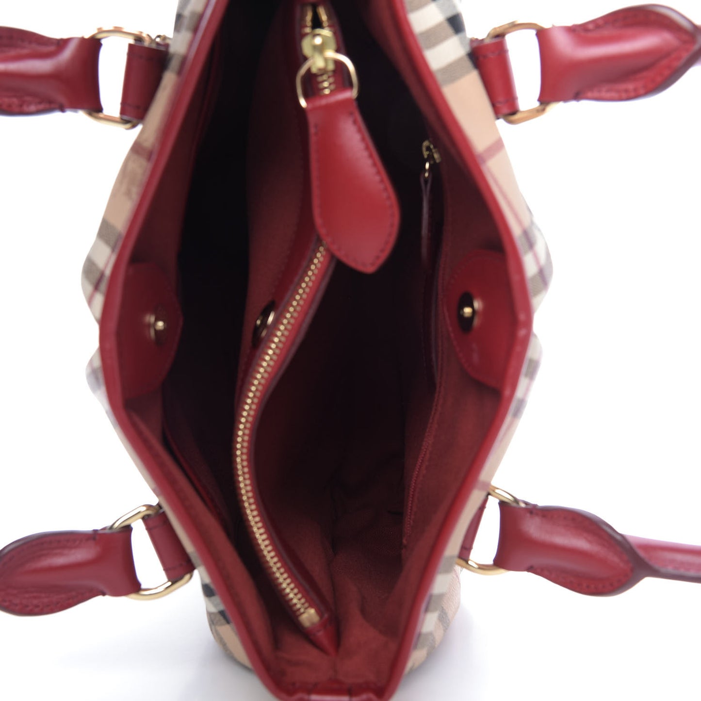 Haymarket Check Small Northfield Tote Military Red