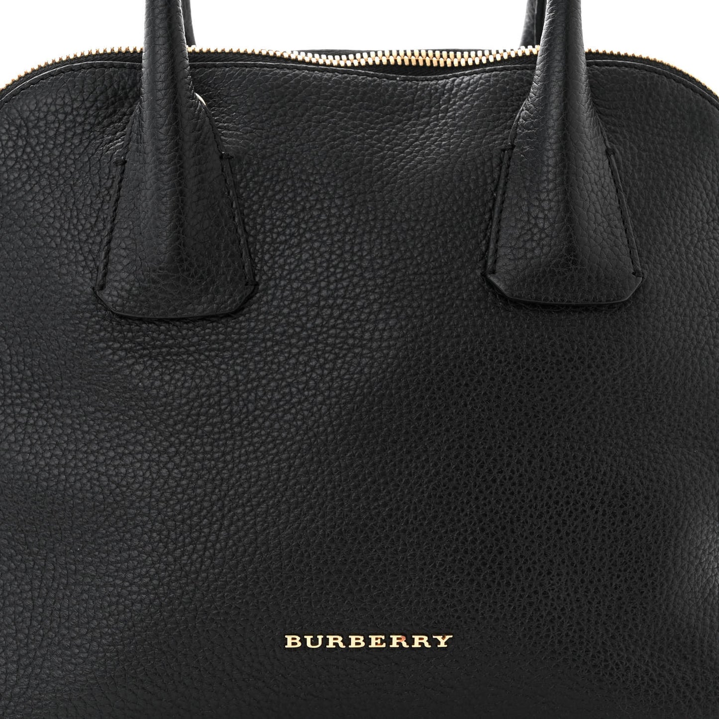 London Grainy Calfskin Small Greenwood Bowling Bag Black
